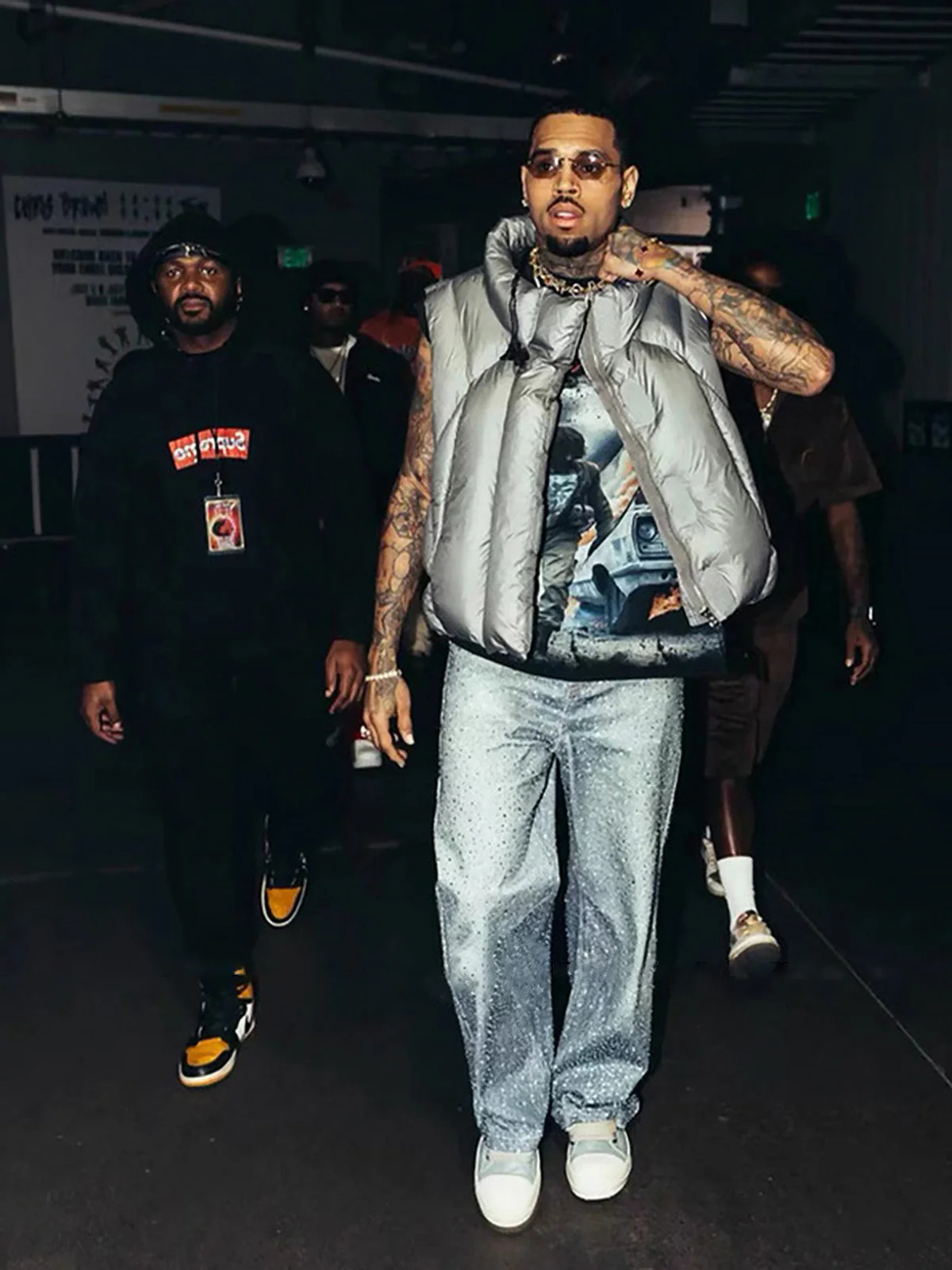 Denim Distressed Belt Diamond Decorated Jeans