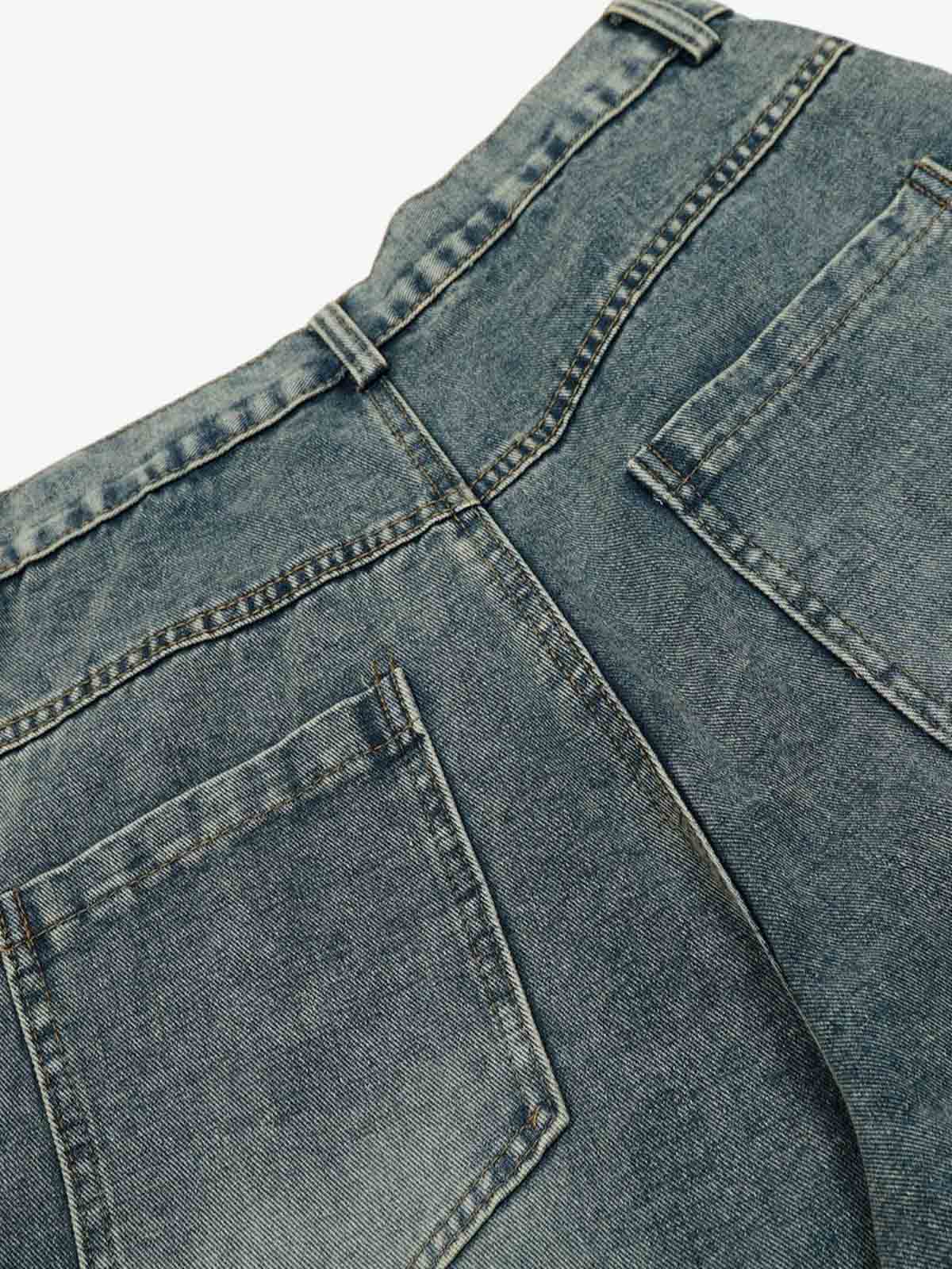 Leopard Print Paneled Loose-Fitting Scimitar Jeans