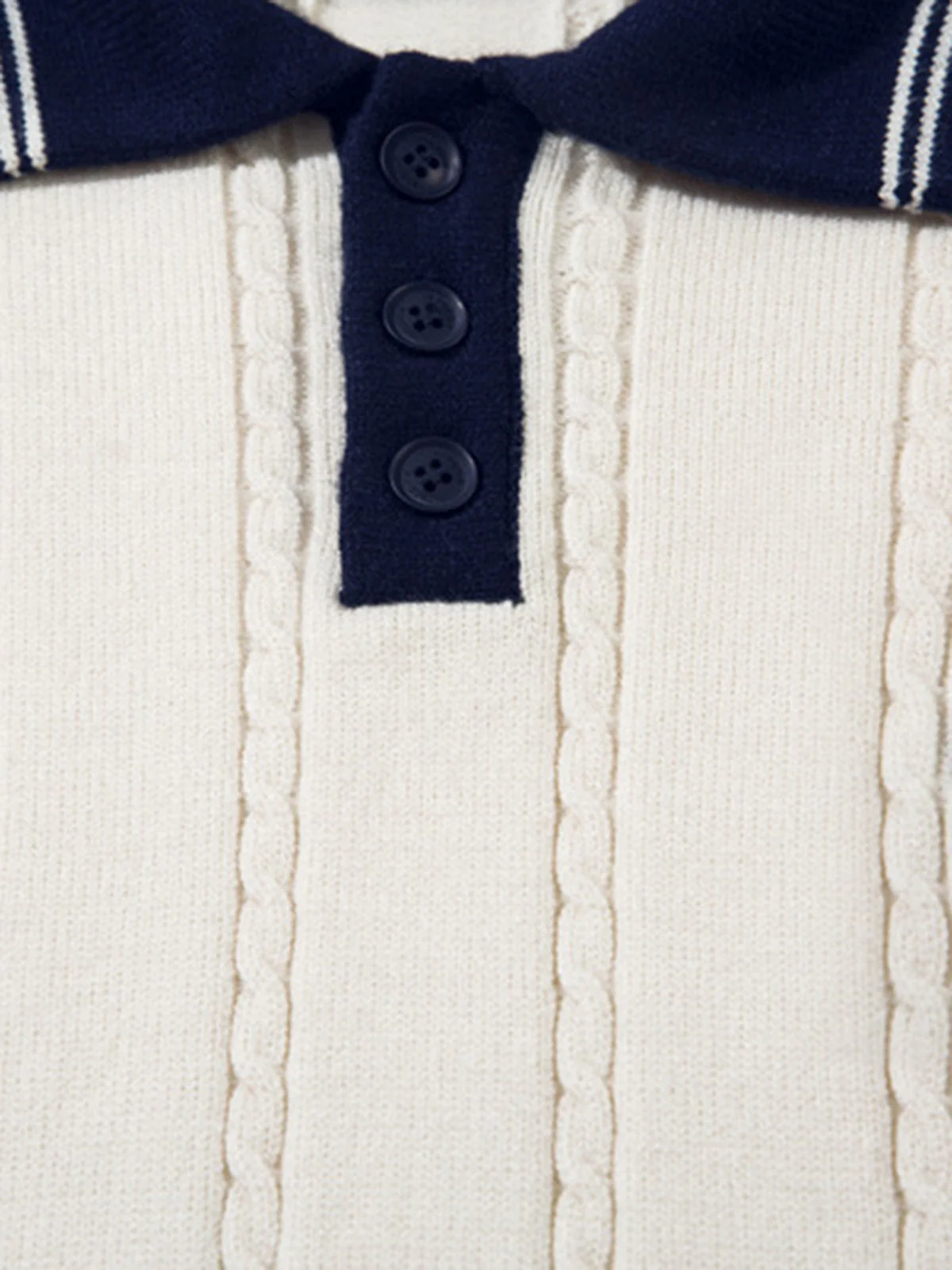 Retro College Polo Collar Knit Sweater