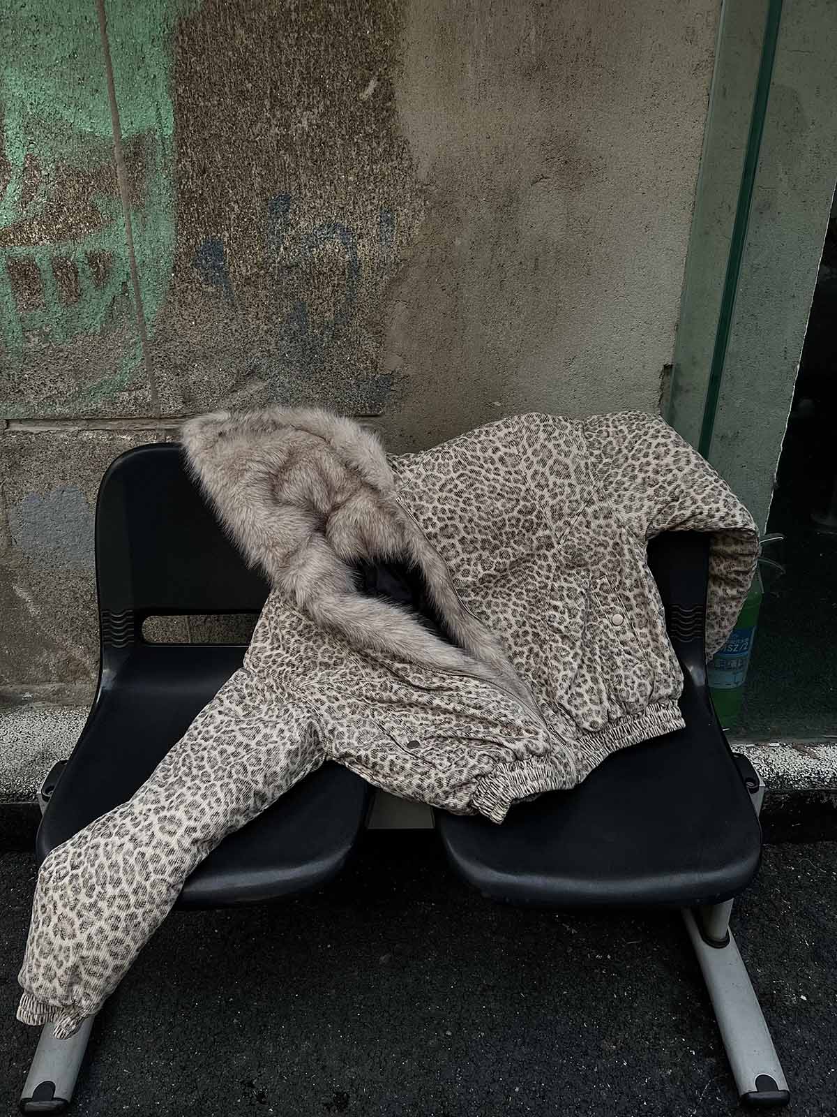 Cotton Cheetah Print Mink Fur Hooded Jacket - 2270