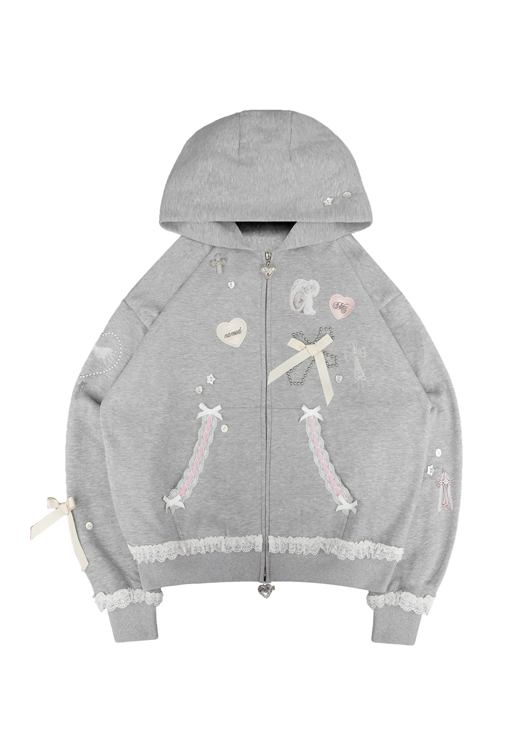 WHISPER ZIP HOODIE GREY MARL