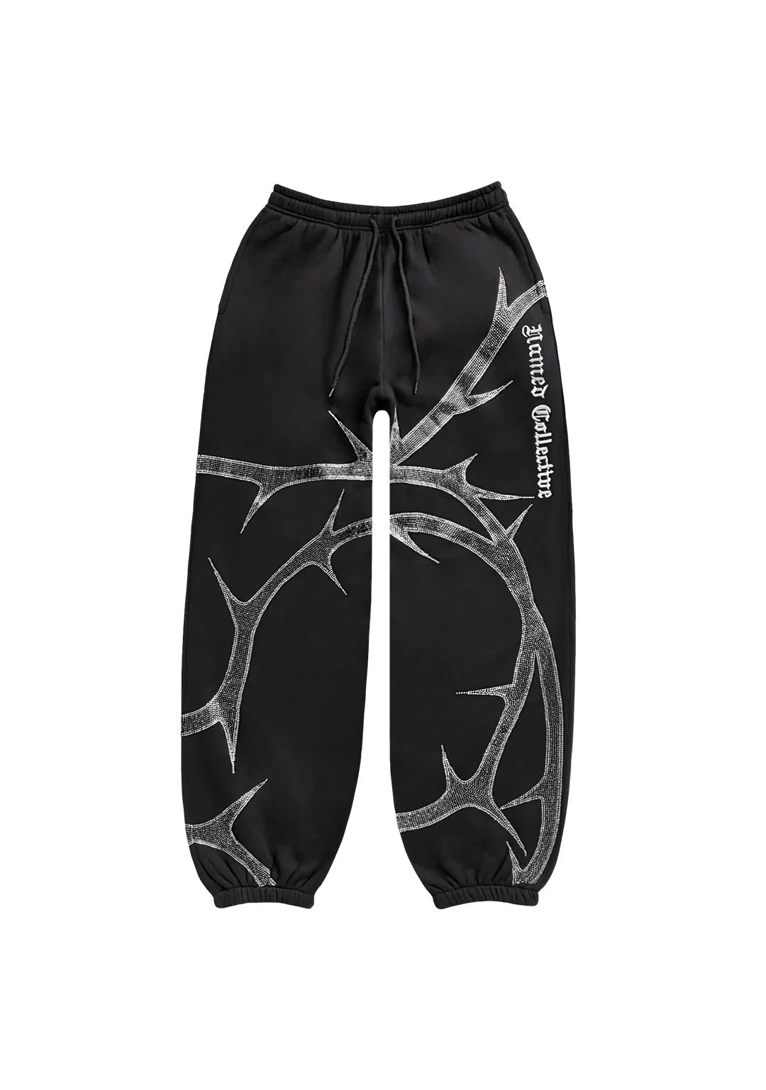 THORN RHINESTONE SWEATPANTS BLACK