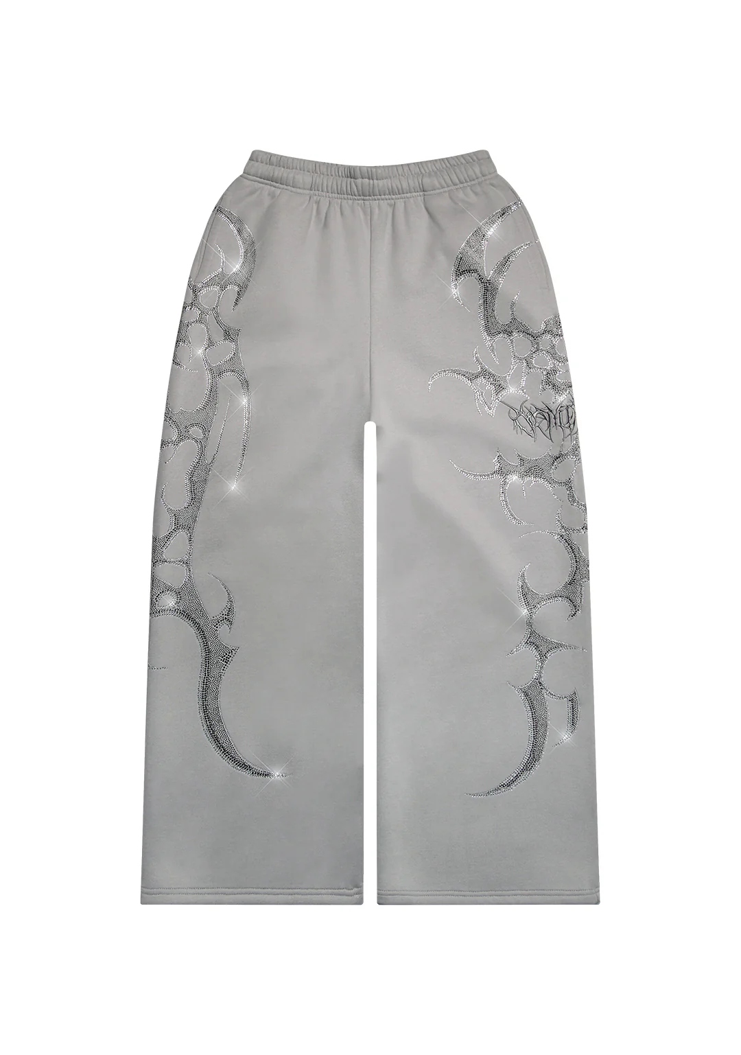CRASH RHINESTONE OVERSIZED SWEATPANTS SMOKE GREY