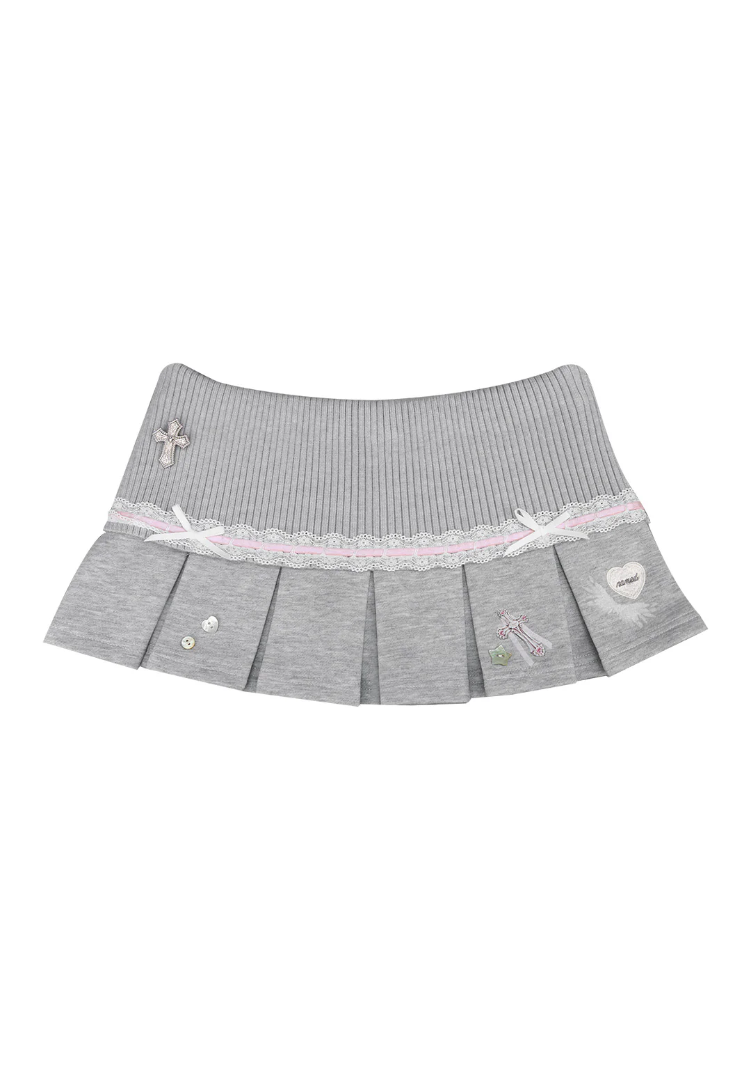 WHISPER PLEATED MINI SKIRT GREY MARL