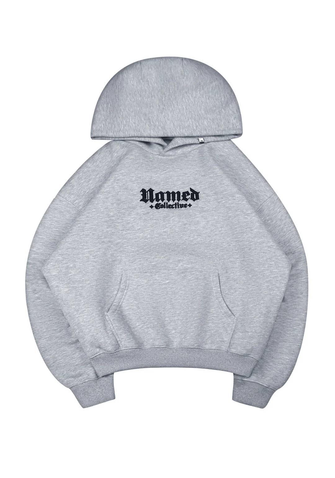 NAMED CLASSICS LOGO PULLOVER HOODIE GREY MARL