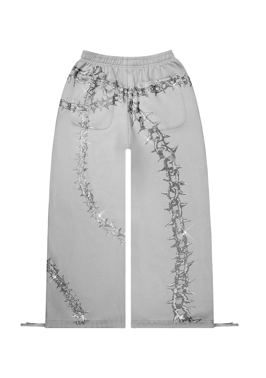 OMEN RHINESTONE OVERSIZED SWEATPANTS SMOKE GREY