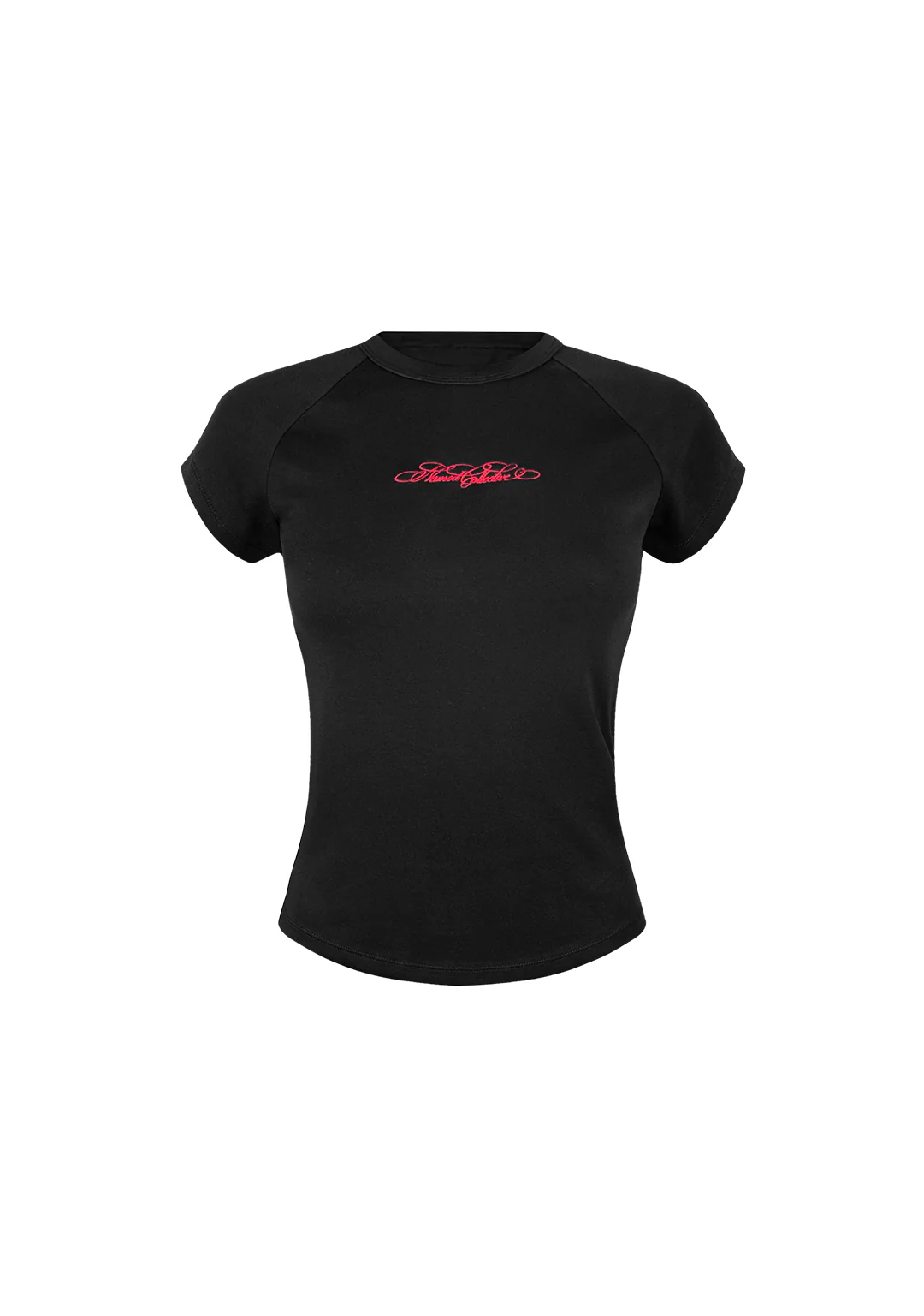 REBEL LACE UP BABY TEE BLACK AND RED