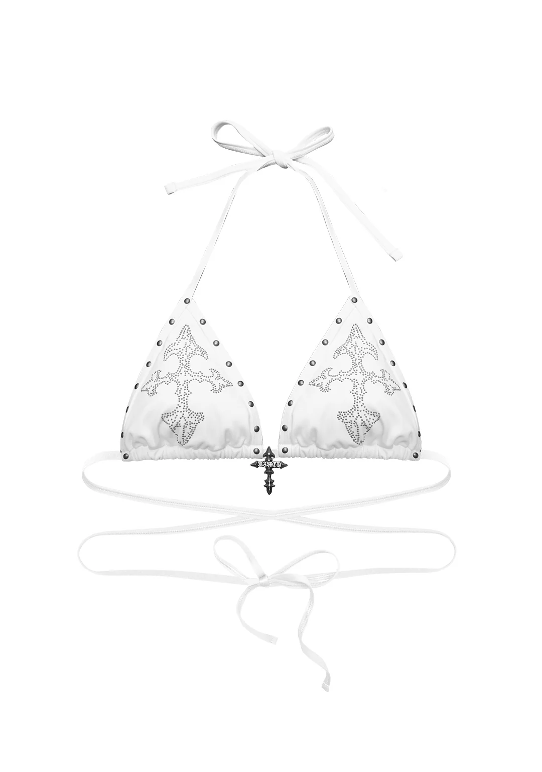 FERAL STUDDED BIKINI TOP WHITE
