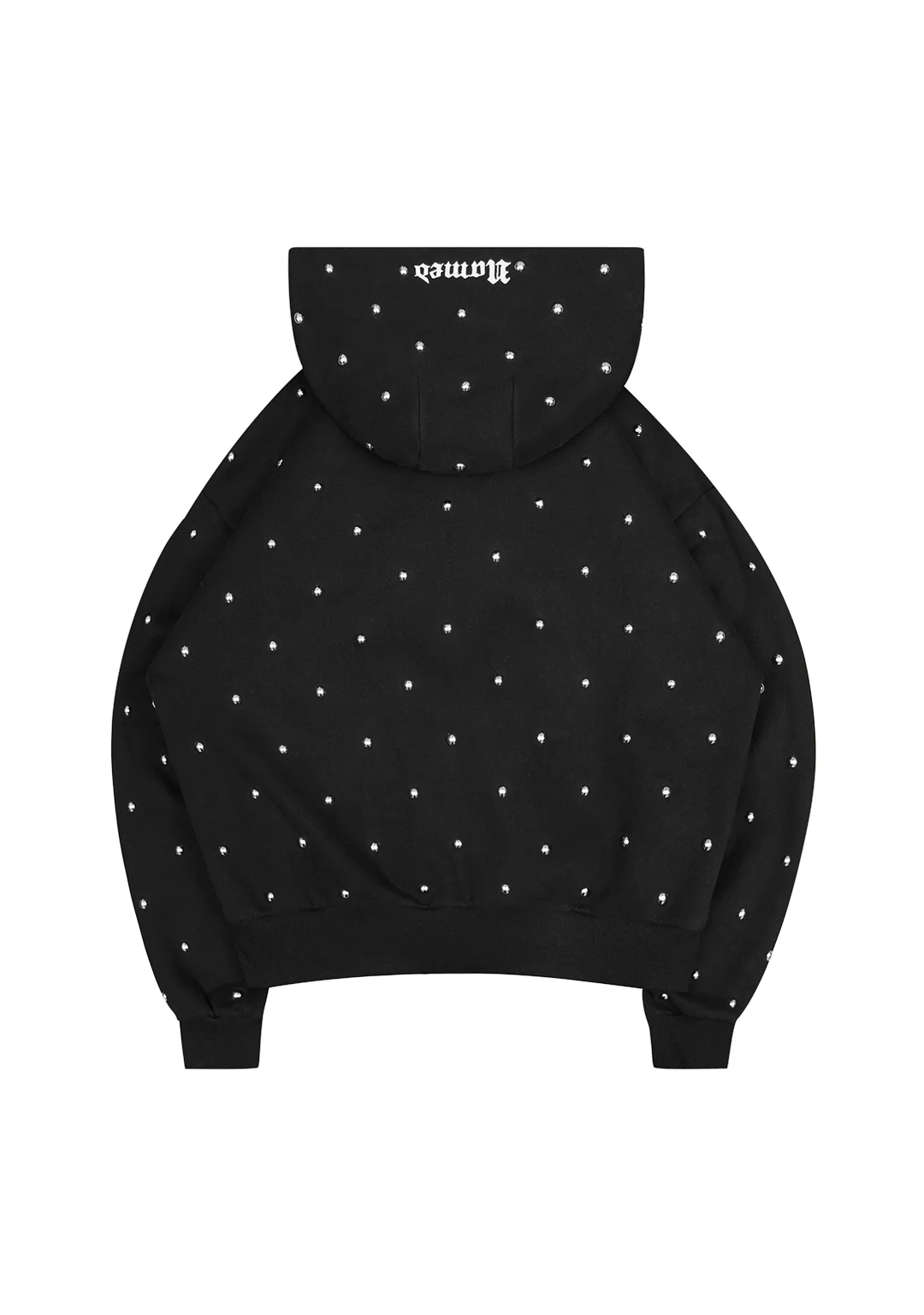 NOVA STUDDED POLKA DOT ZIP HOODIE BLACK