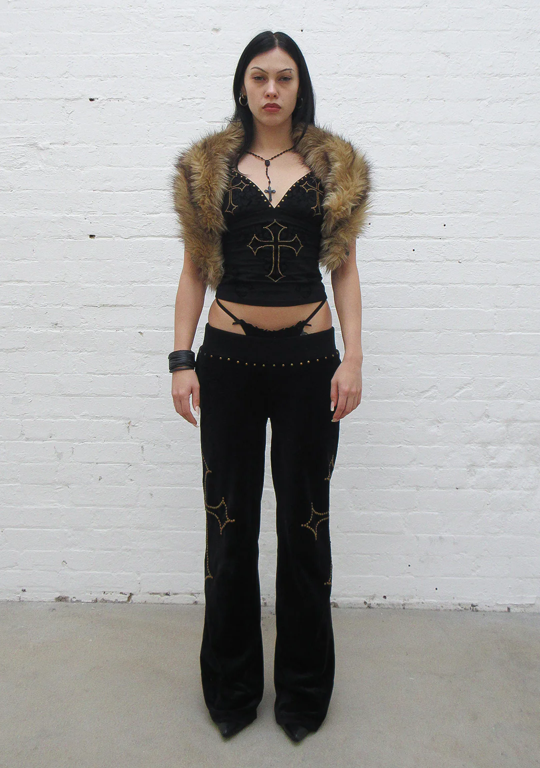 REBEL STUDDED G-STRING BLACK