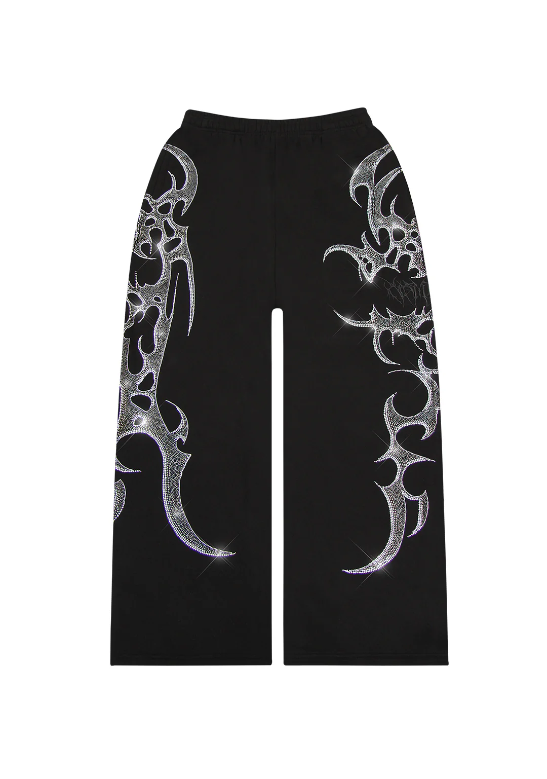 CRASH RHINESTONE OVERSIZED SWEATPANTS BLACK