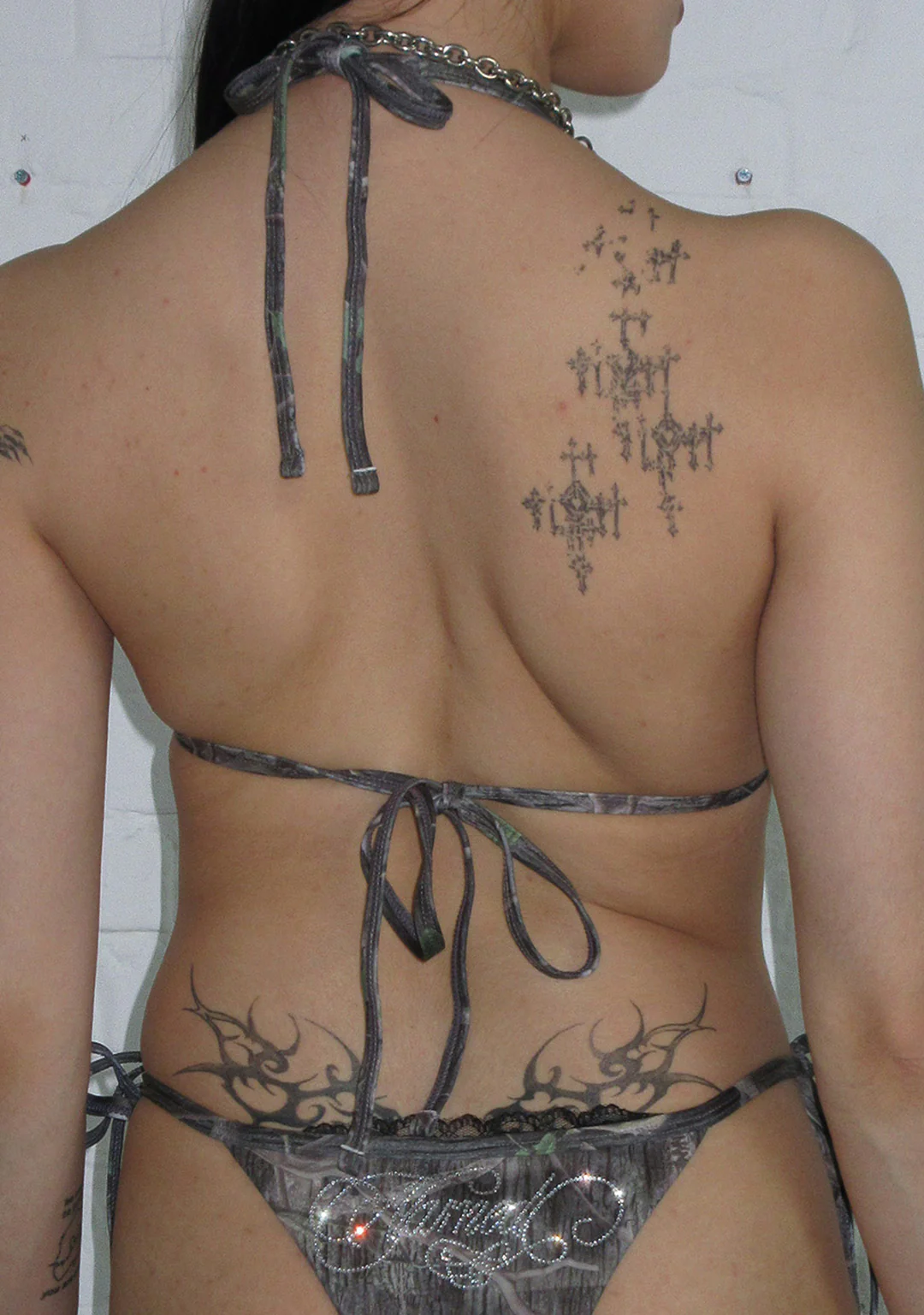 ENEMY RHINESTONE BIKINI TOP TREE CAMO