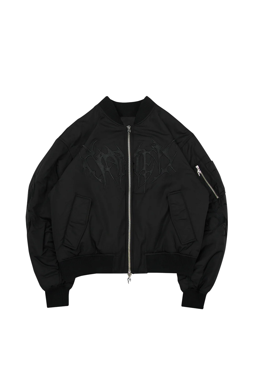 CRASH EMBROIDERED BOMBER JACKET BLACK