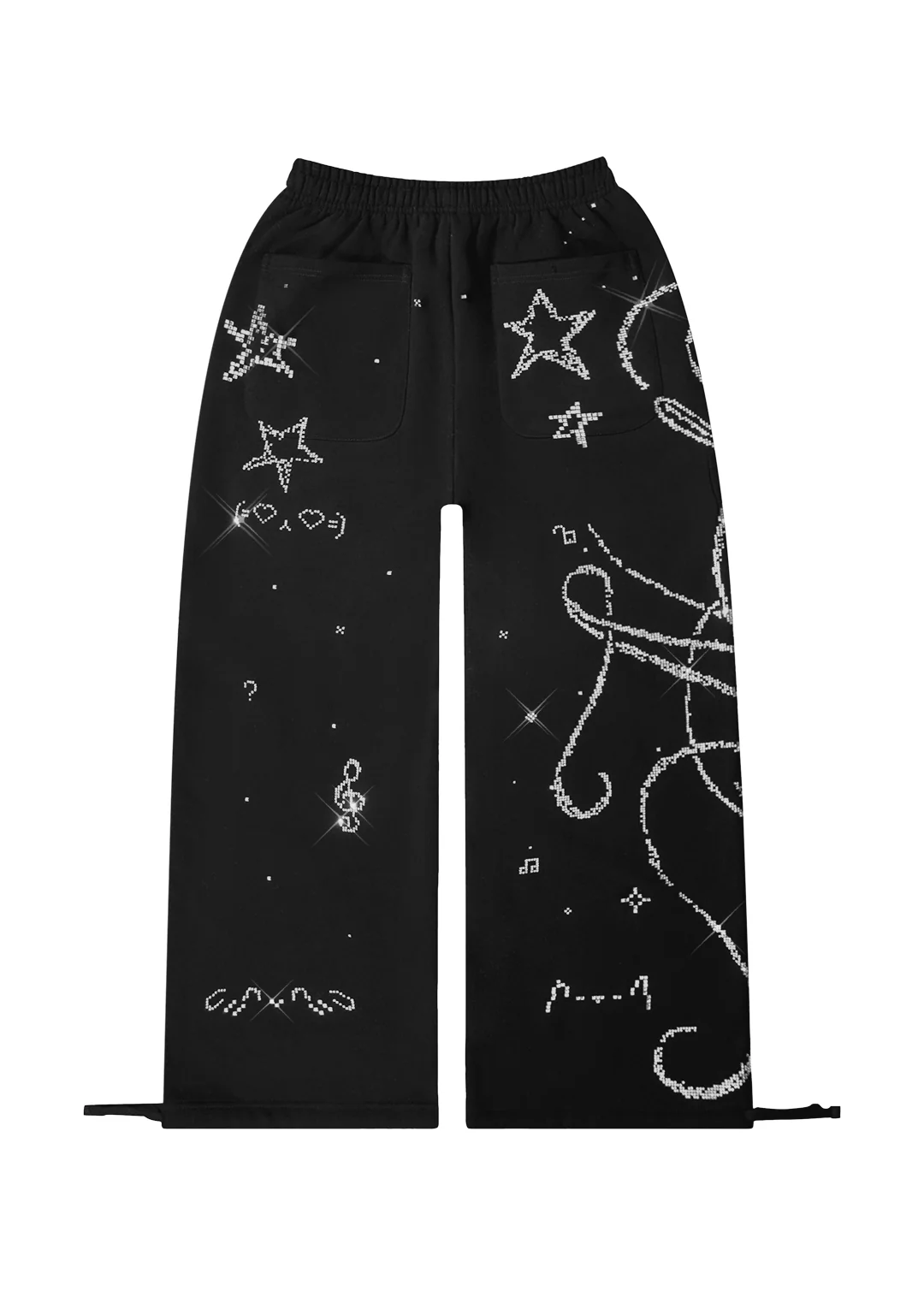 DREAMER RHINESTONE TEDDY OVERSIZED SWEATPANTS BLACK