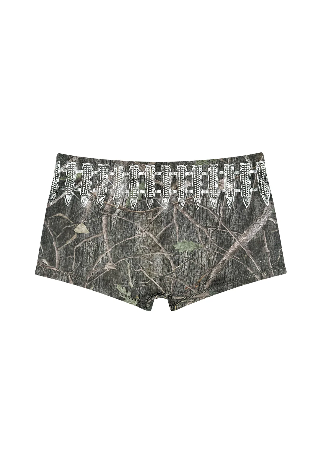ENEMY RHINESTONE MICRO HOTPANT SHORTS TREE CAMO