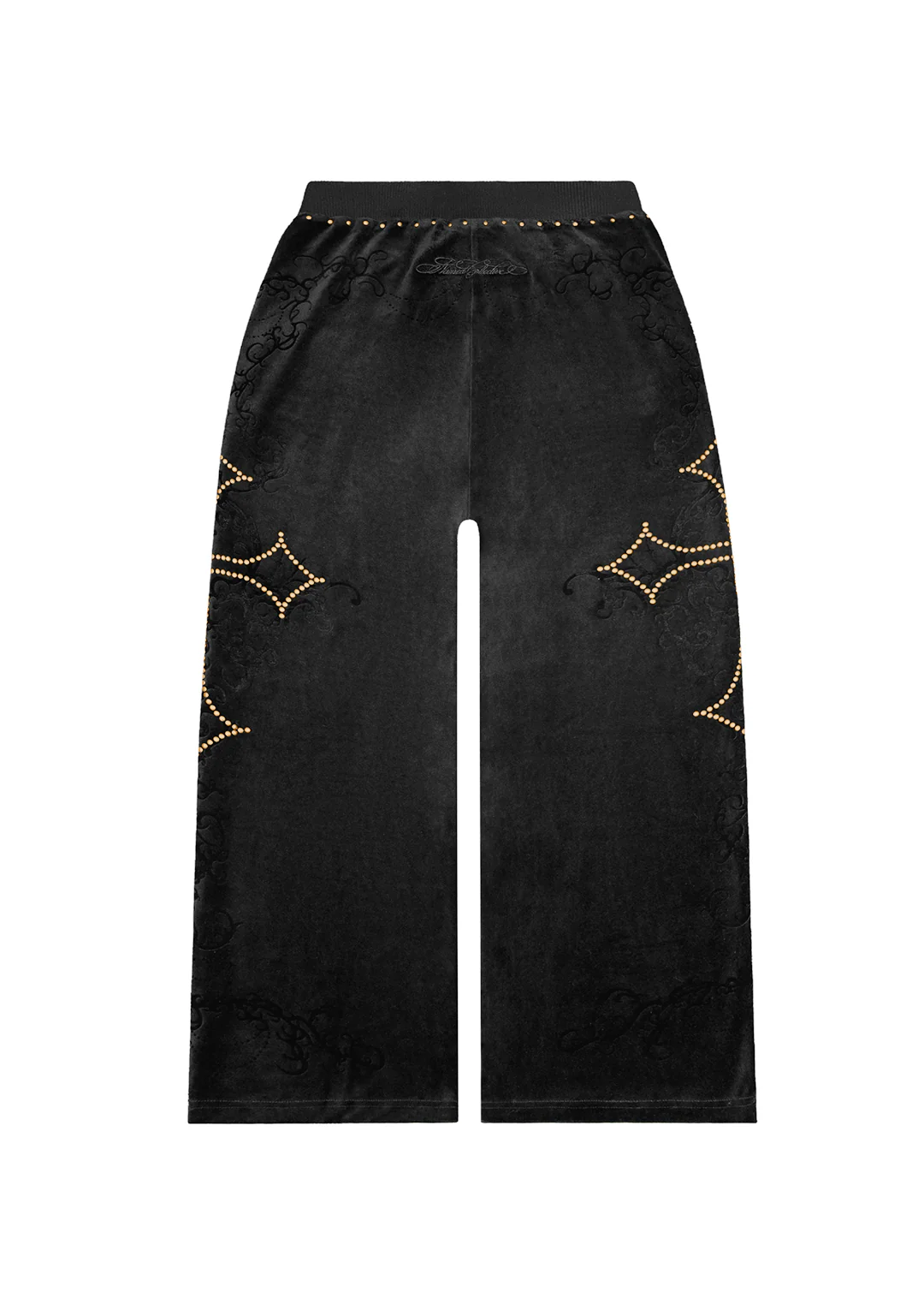 REBEL STUDDED VELOUR SWEATPANTS BLACK