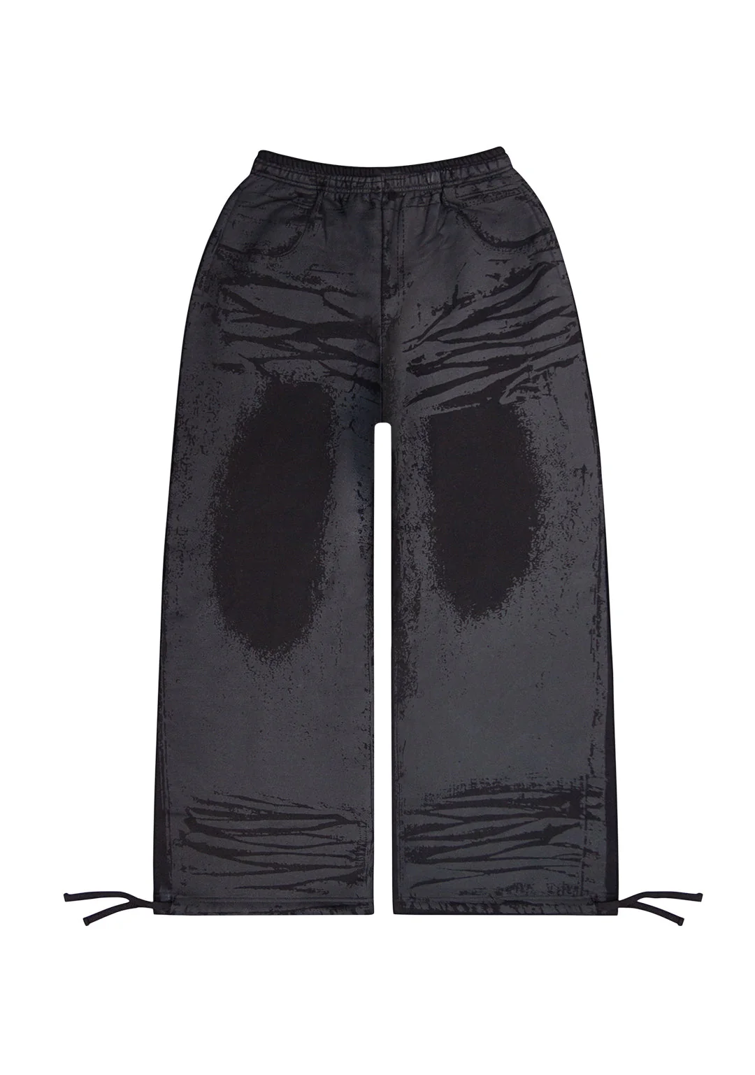 FAITHFUL LEATHER EFFECT OVERSIZED SWEATPANTS BLACK