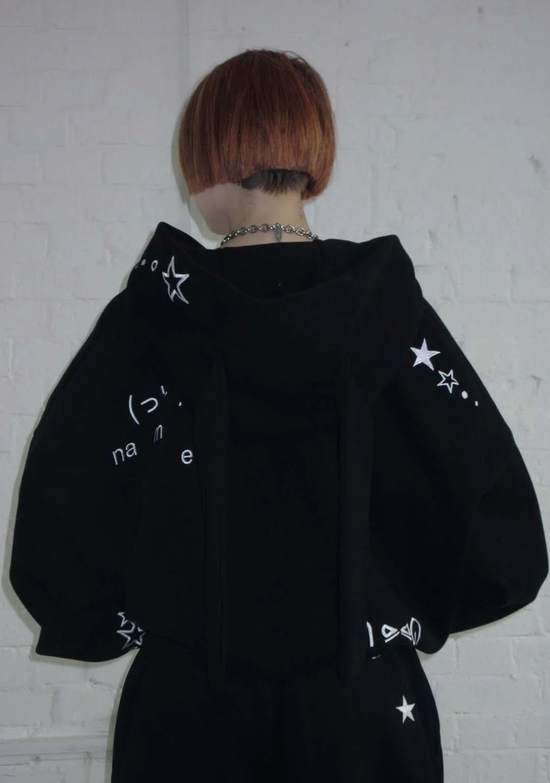 MALFUNCTION BUNNY ZIP HOODIE BLACK (DETACHABLE EARS)
