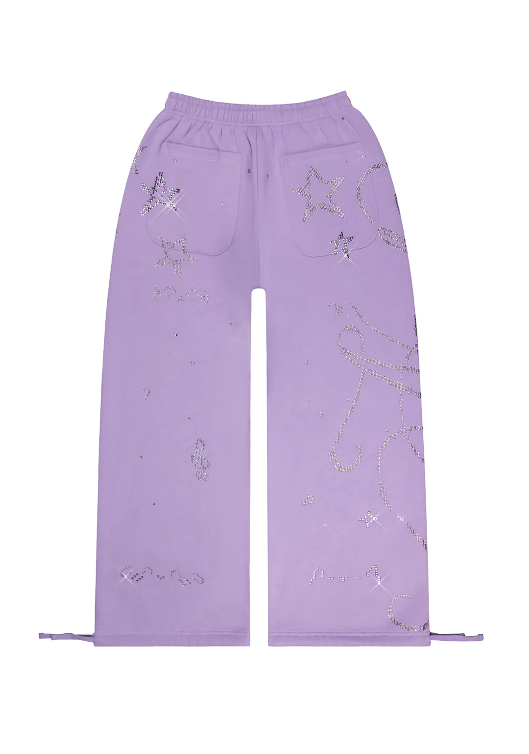 DREAMER RHINESTONE TEDDY OVERSIZED SWEATPANTS LILAC