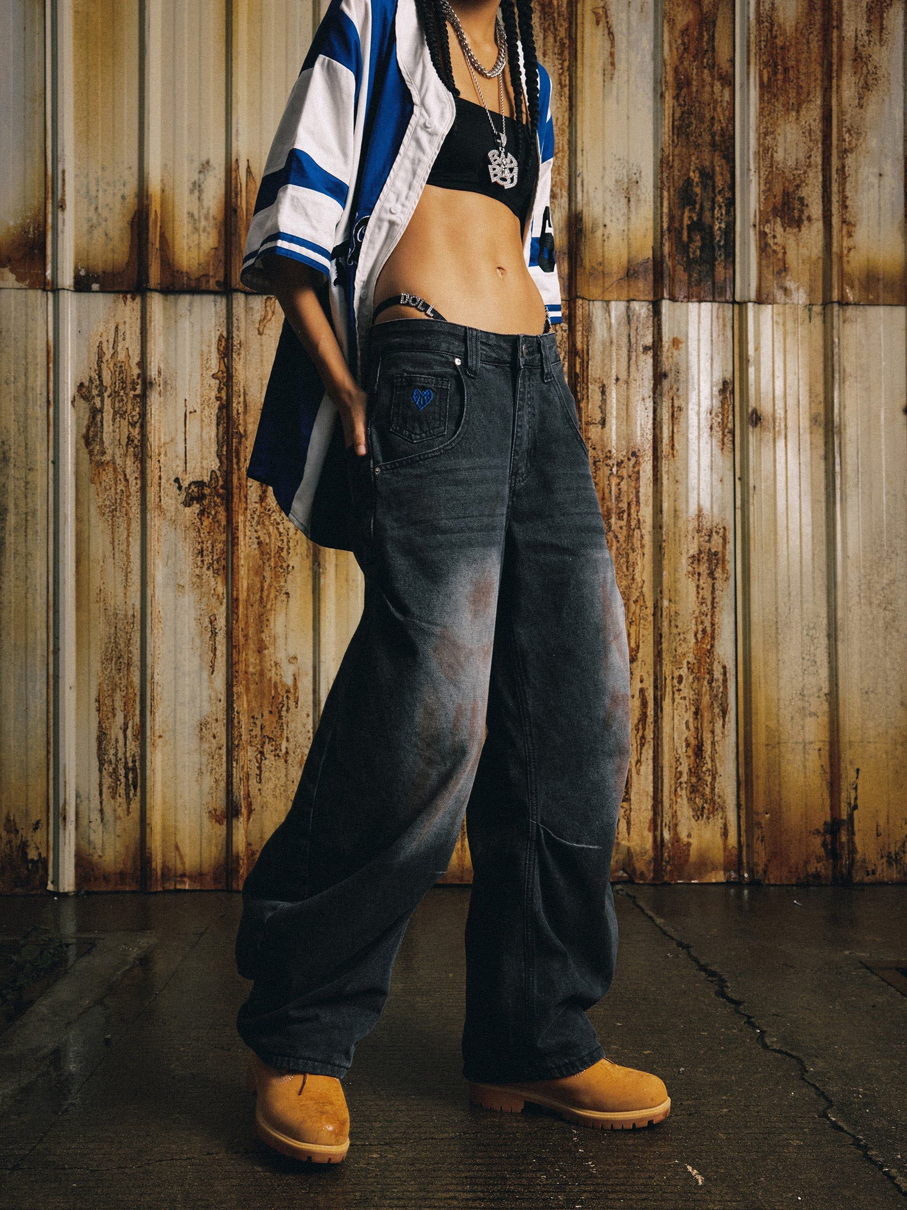 Aelfric Eden Dirty-Dyed Super Baggy Barrel Jeans