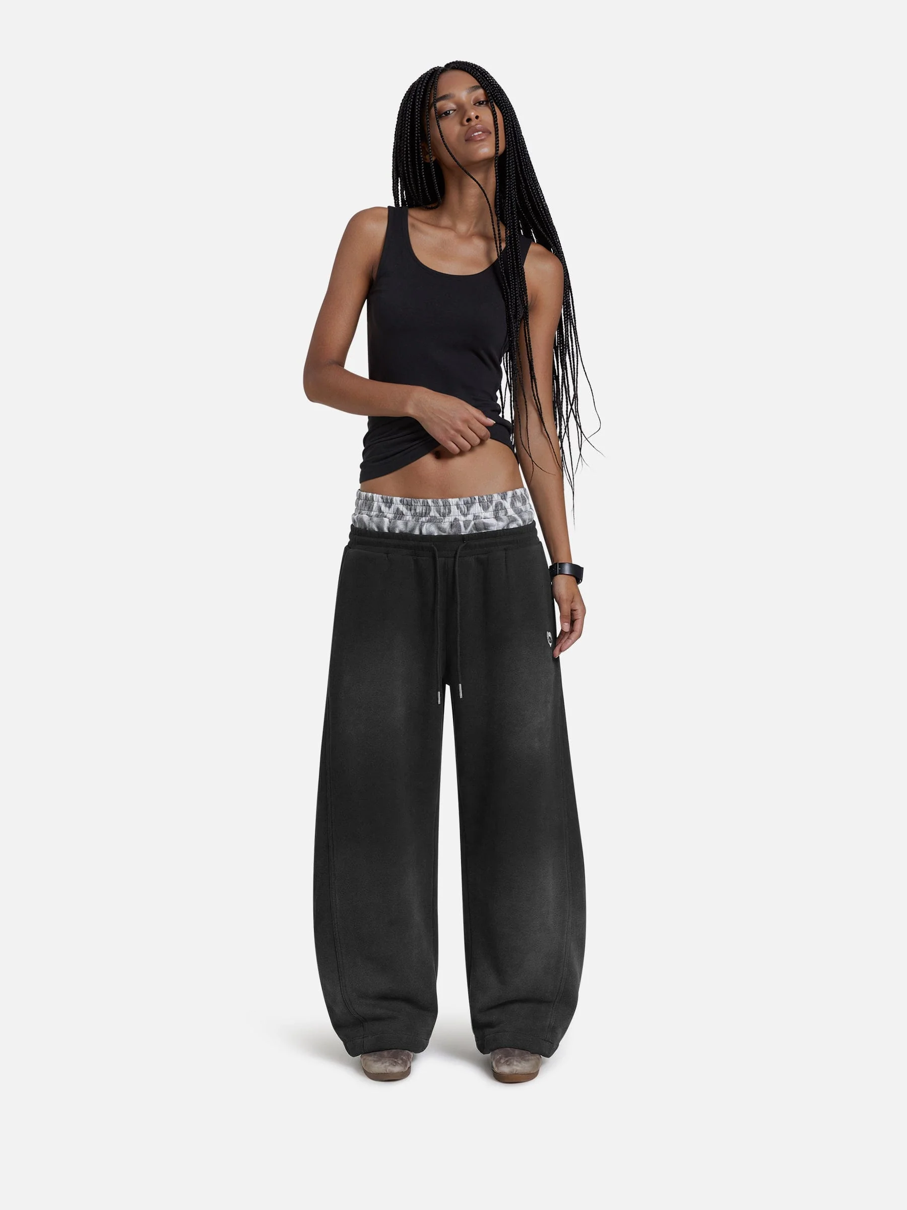 Aelfric Eden Leopard Double Waist Baggy Sweatpants
