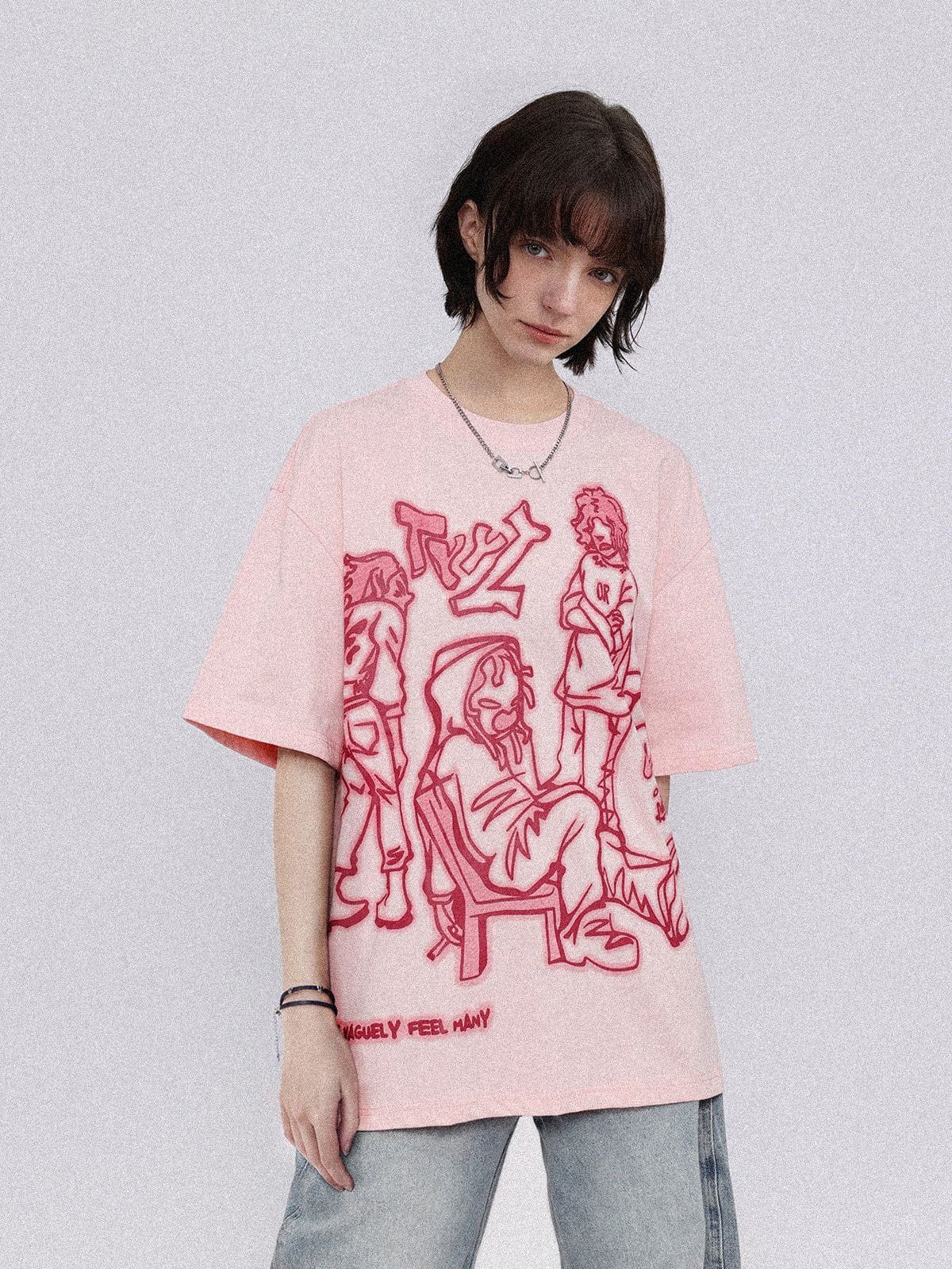 Aelfric Eden Cartoon Line Character Graphic Tee