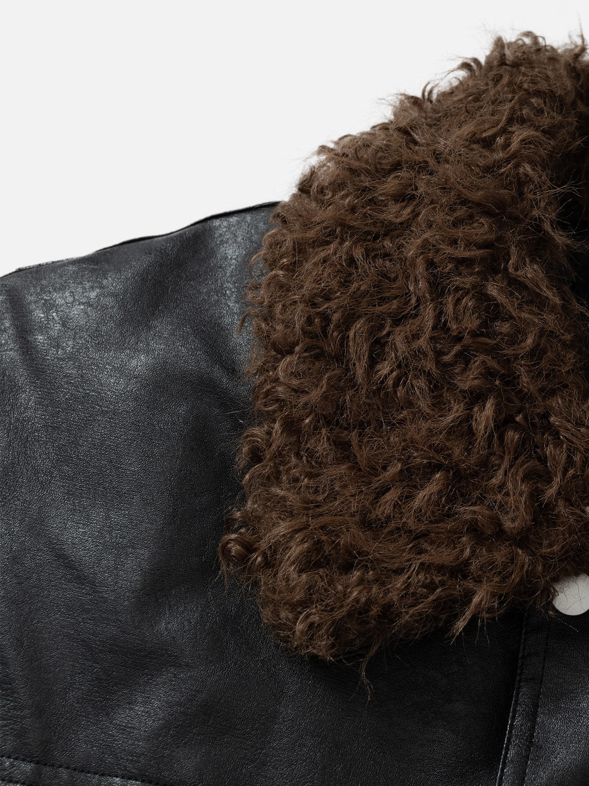 Aelfric Eden Sherpa Collar Faux Leather Jacket