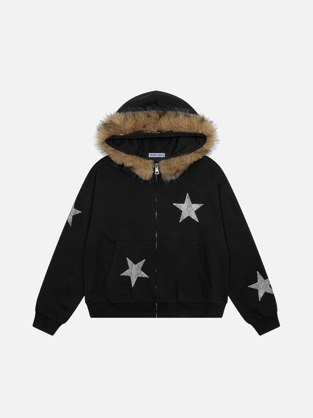 Aelfric Eden Rhinestone Star Zip Up Hoodie