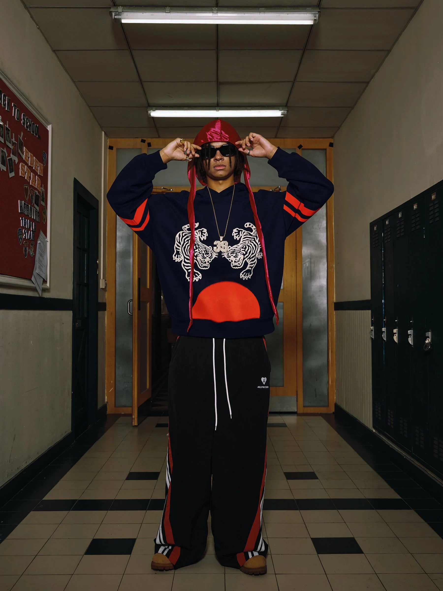 Aelfric Eden Oversized  Embroidery Tiger Hoodie