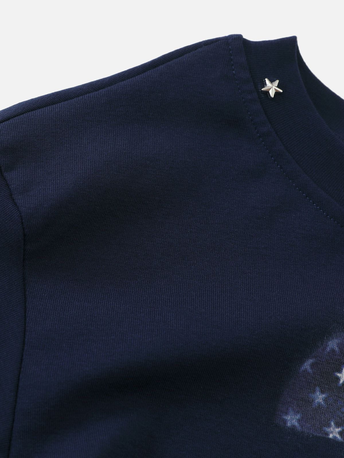 Aelfric Eden Flag Star Off-The-Shoulder Long Sleeve Tee