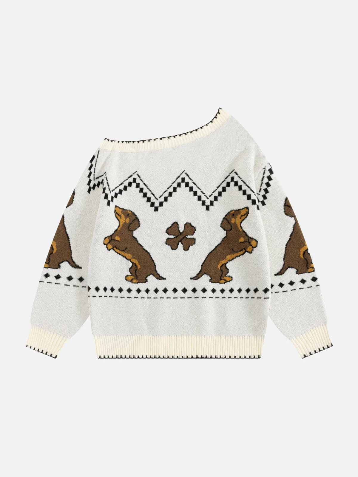 [Pre-Order] Aelfric Eden Dachshund Off-The-Shoulder Sweater