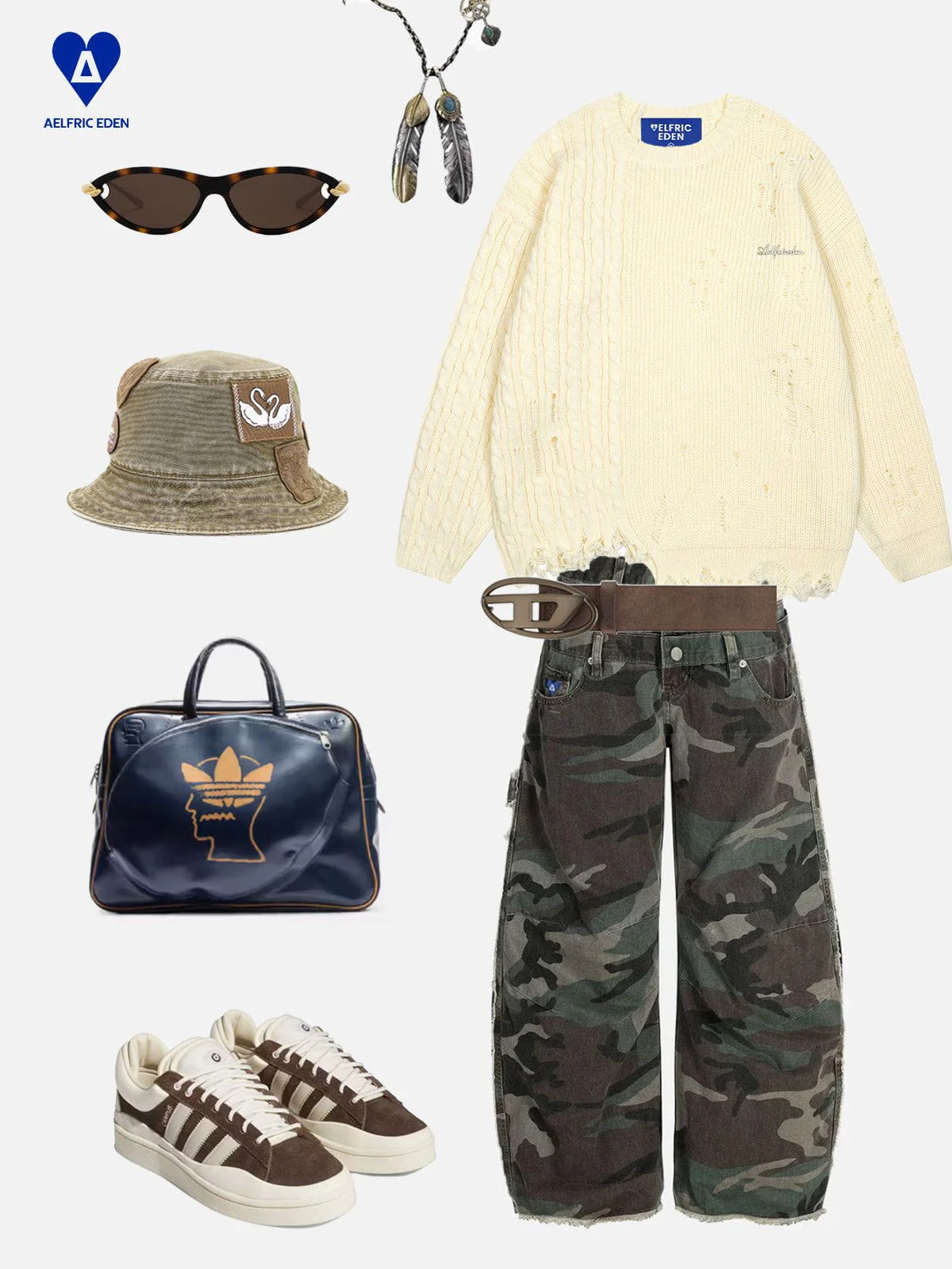 Aelfric Eden Cable Distressed Sweater