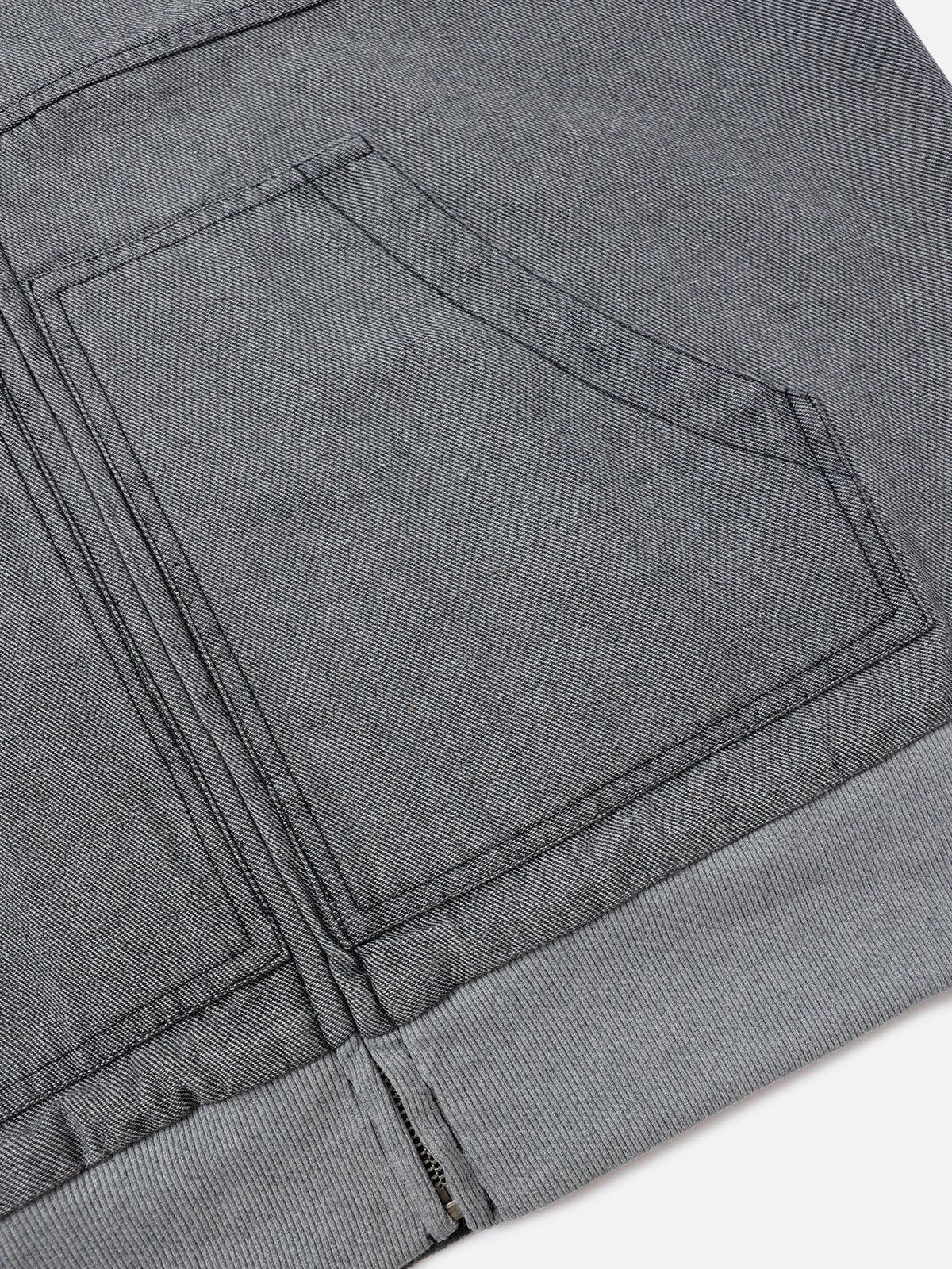 Aelfric Eden Denim Patchwork Zip Up Hoodie