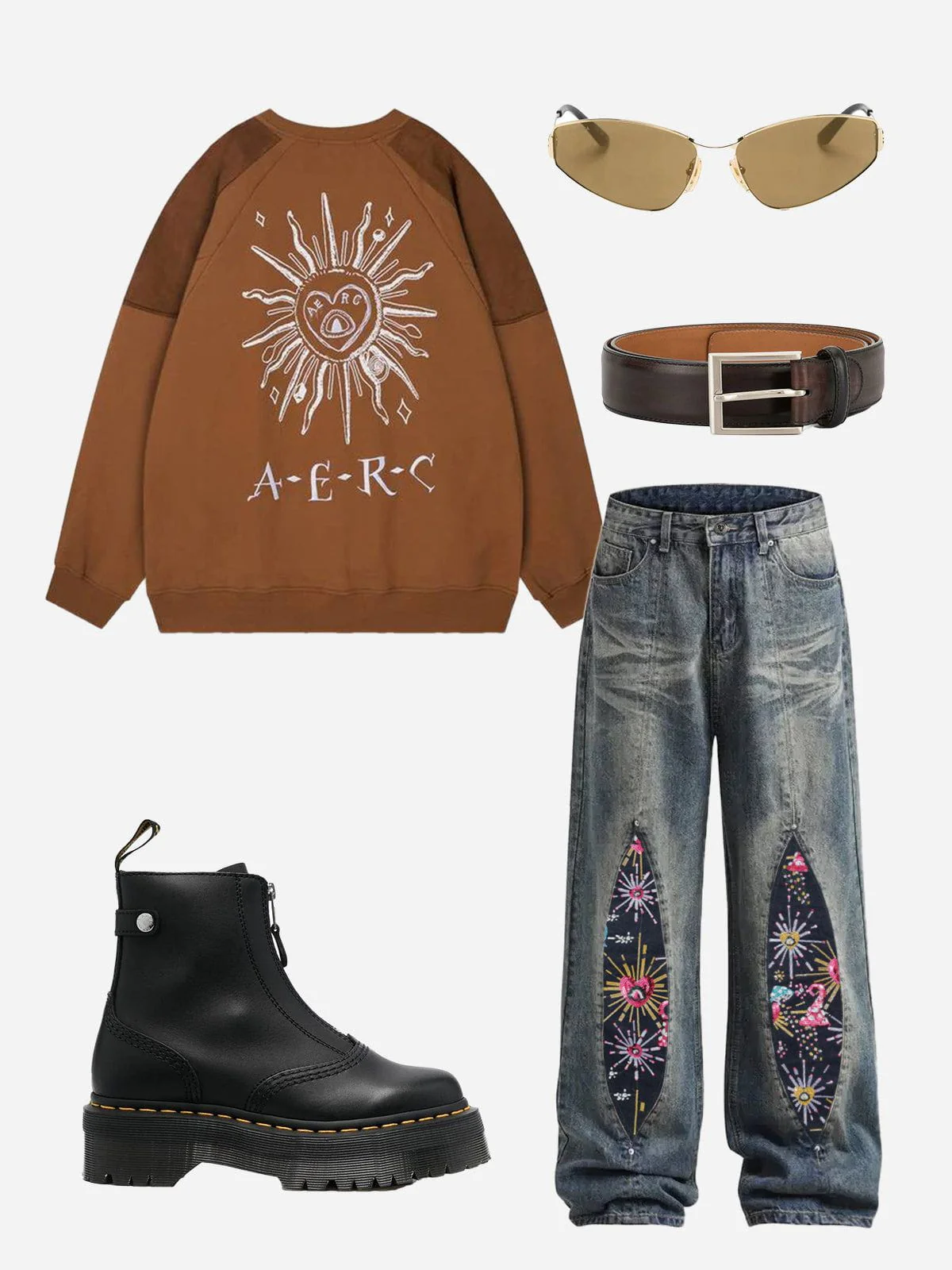 Aelfric Eden Firework Beadwork Baggy Jeans