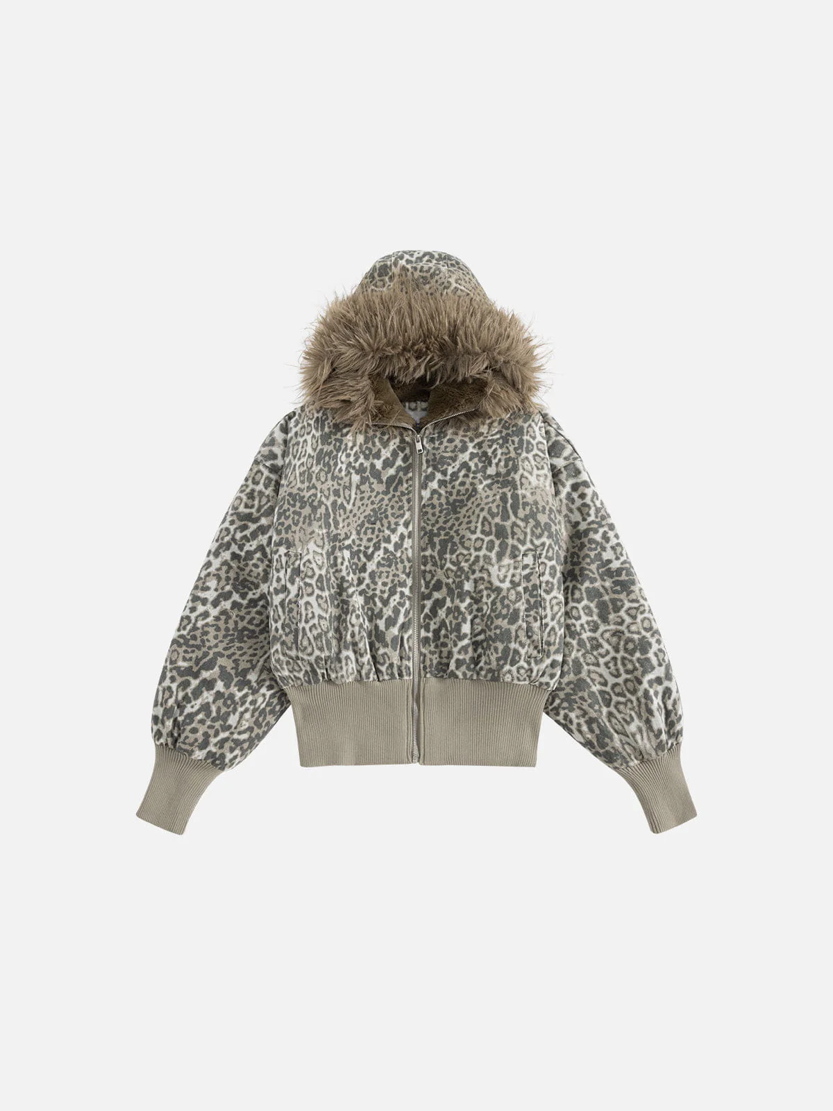 Aelfric Eden Leopard Faux Fur Hooded Coat
