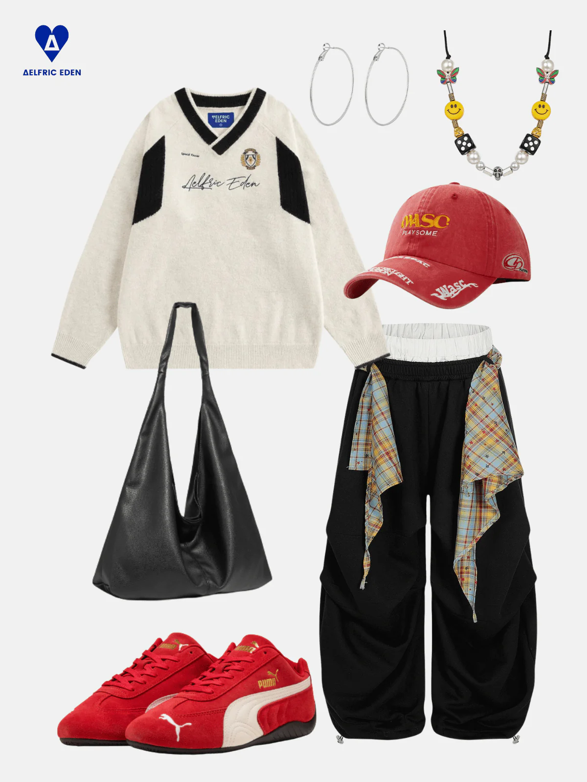 Aelfric Eden Patchwork V-Neck Sweater