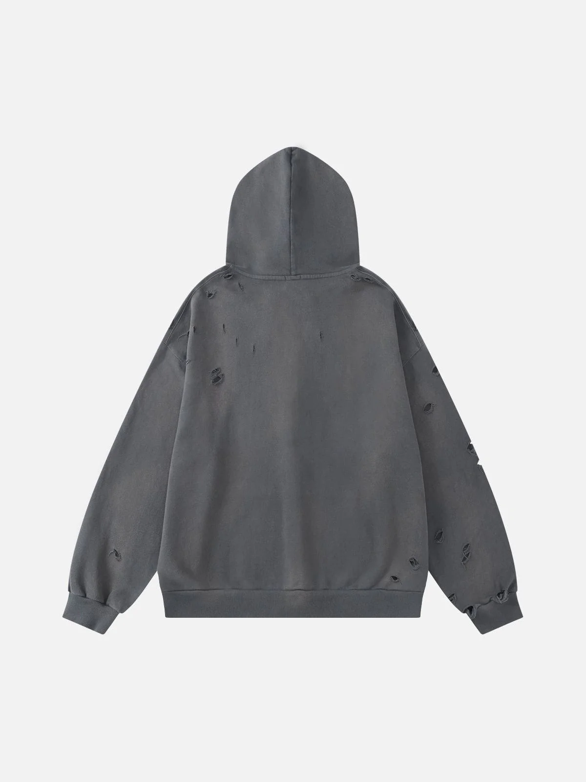 Aelfric Eden Oversized Distressed Zip-Up Hoodie