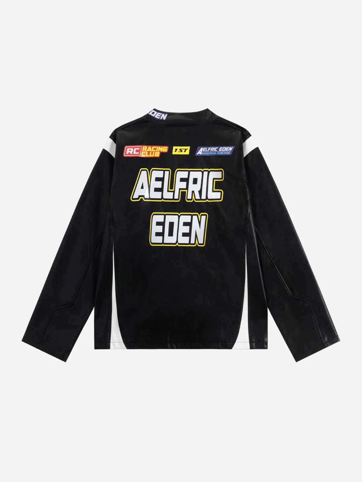 [Pre-Order] Aelfric Eden Racing Logo Patches Faux Leather Jacket