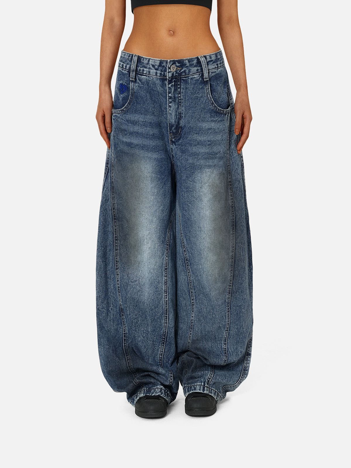 Aelfric Eden Baggy Distressed Washed Jeans