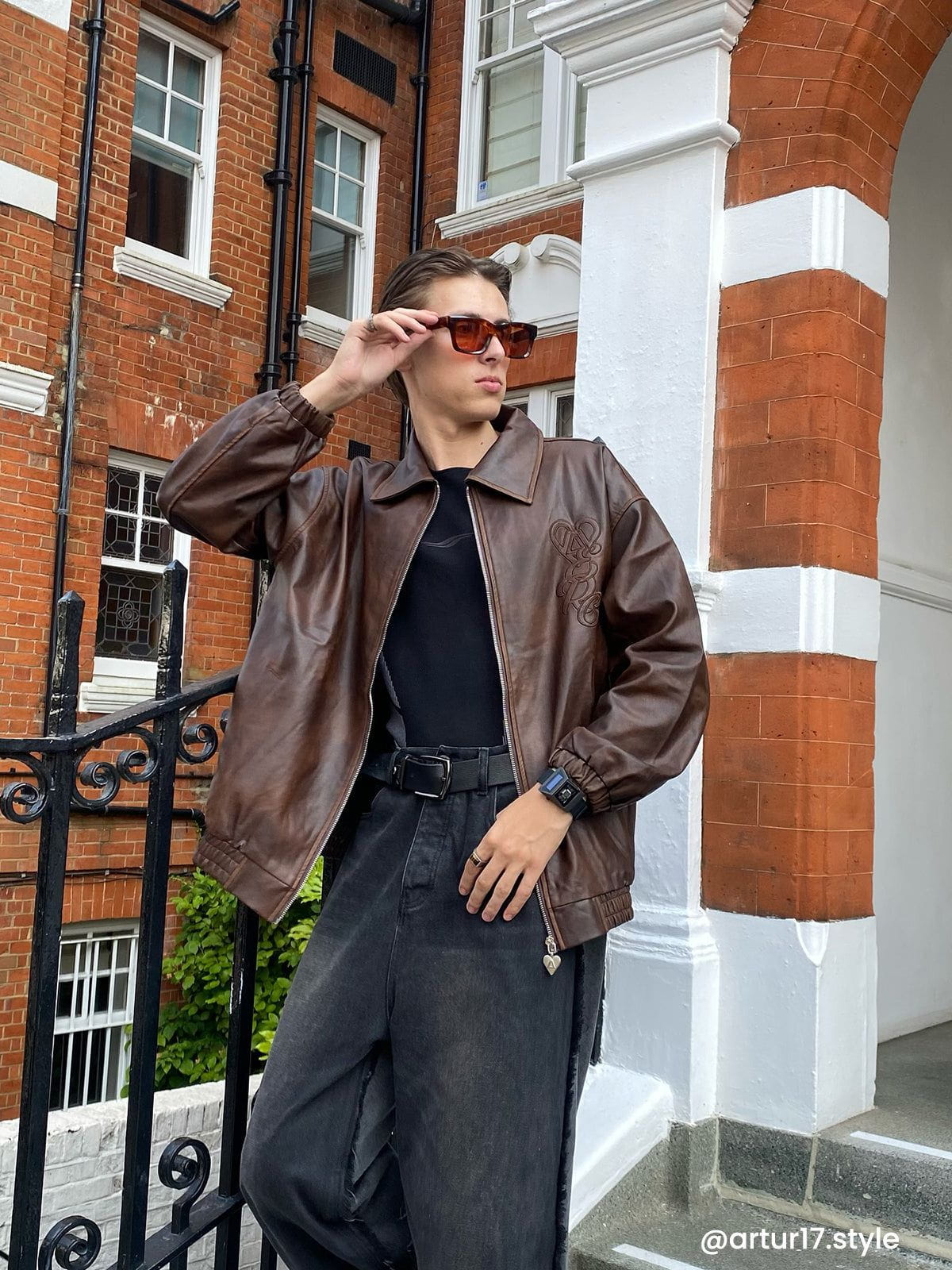 Aelfric Eden Embroidery Faux Leather Jacket