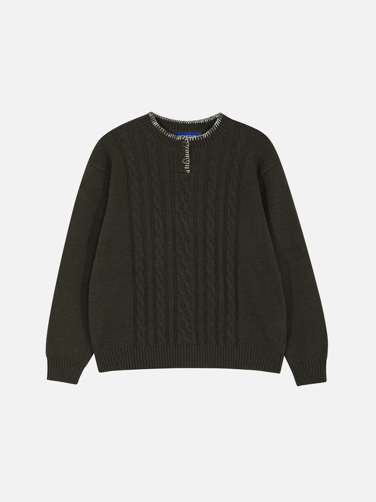 Aelfric Eden Cable Knit Henley Sweater
