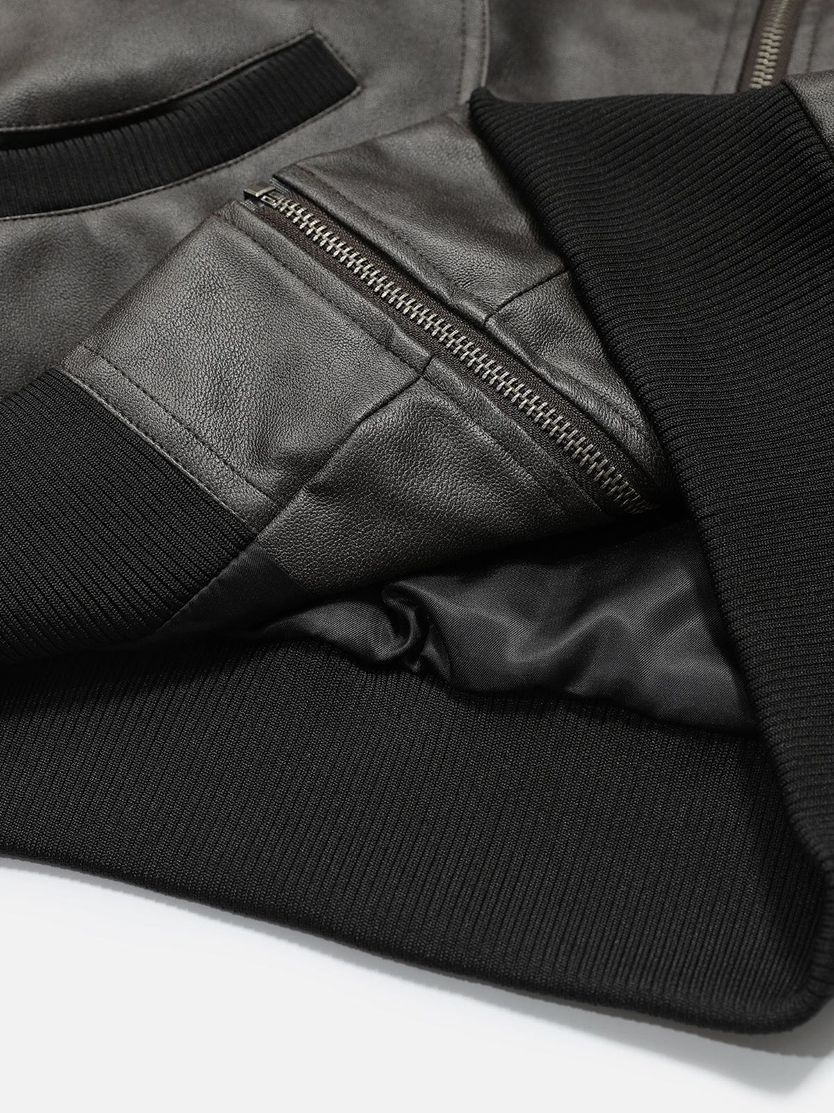 Aelfric Eden Metal Button Cropped Faux Leather Jacket