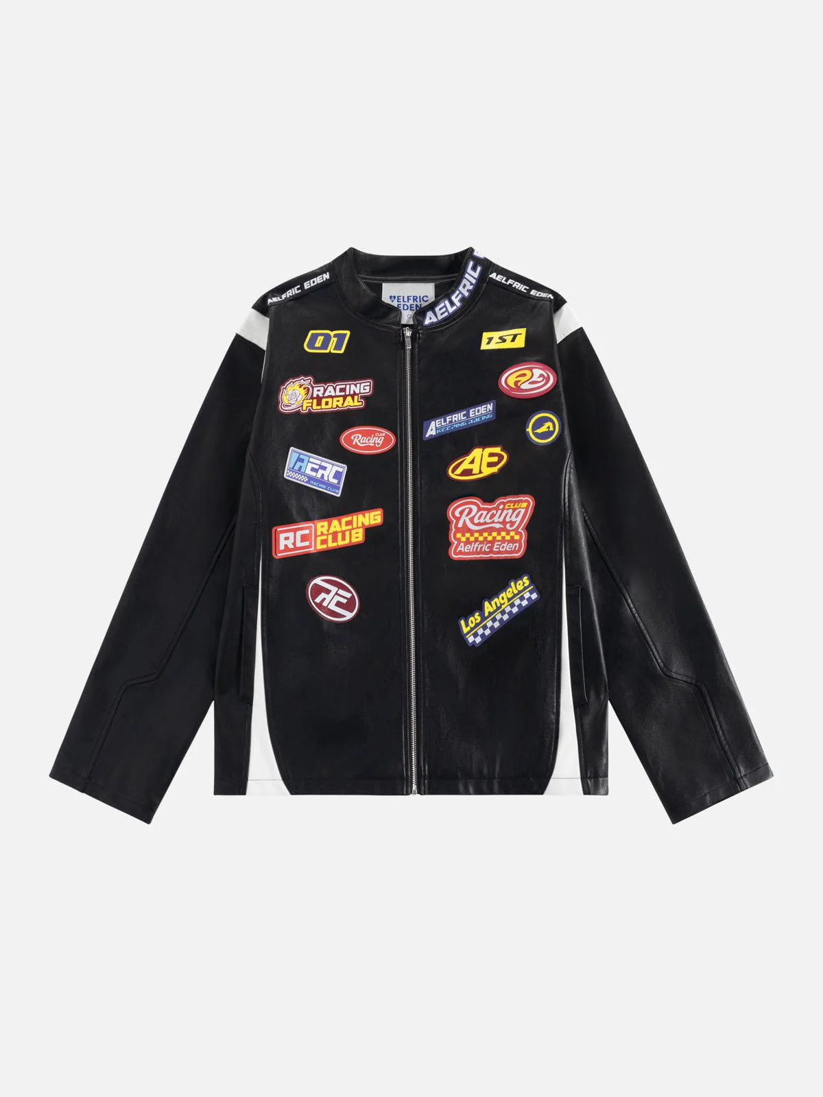 [Pre-Order] Aelfric Eden Racing Logo Patches Faux Leather Jacket