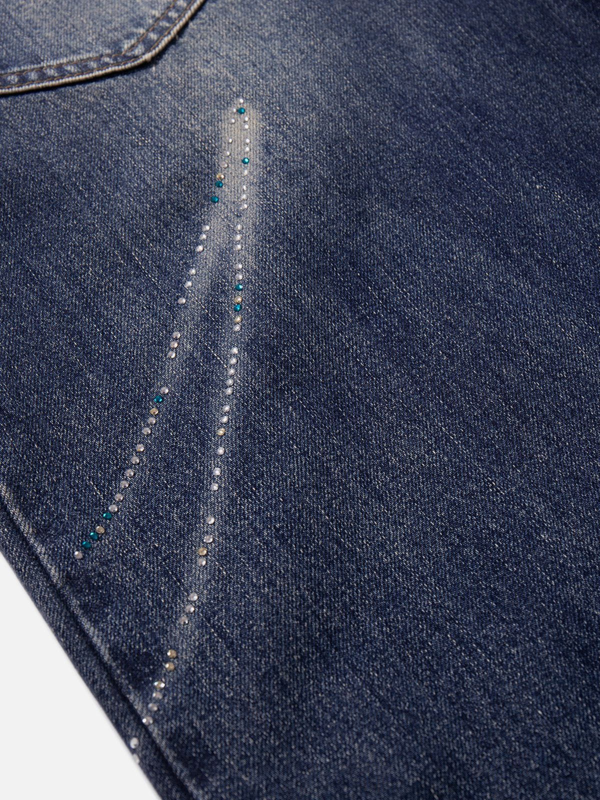 Aelfric Eden Rhinestone Whiskering Baggy Jeans