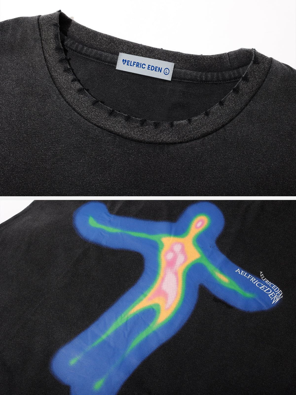 Aelfric Eden Distorted Portrait Graphic Oversized Tee