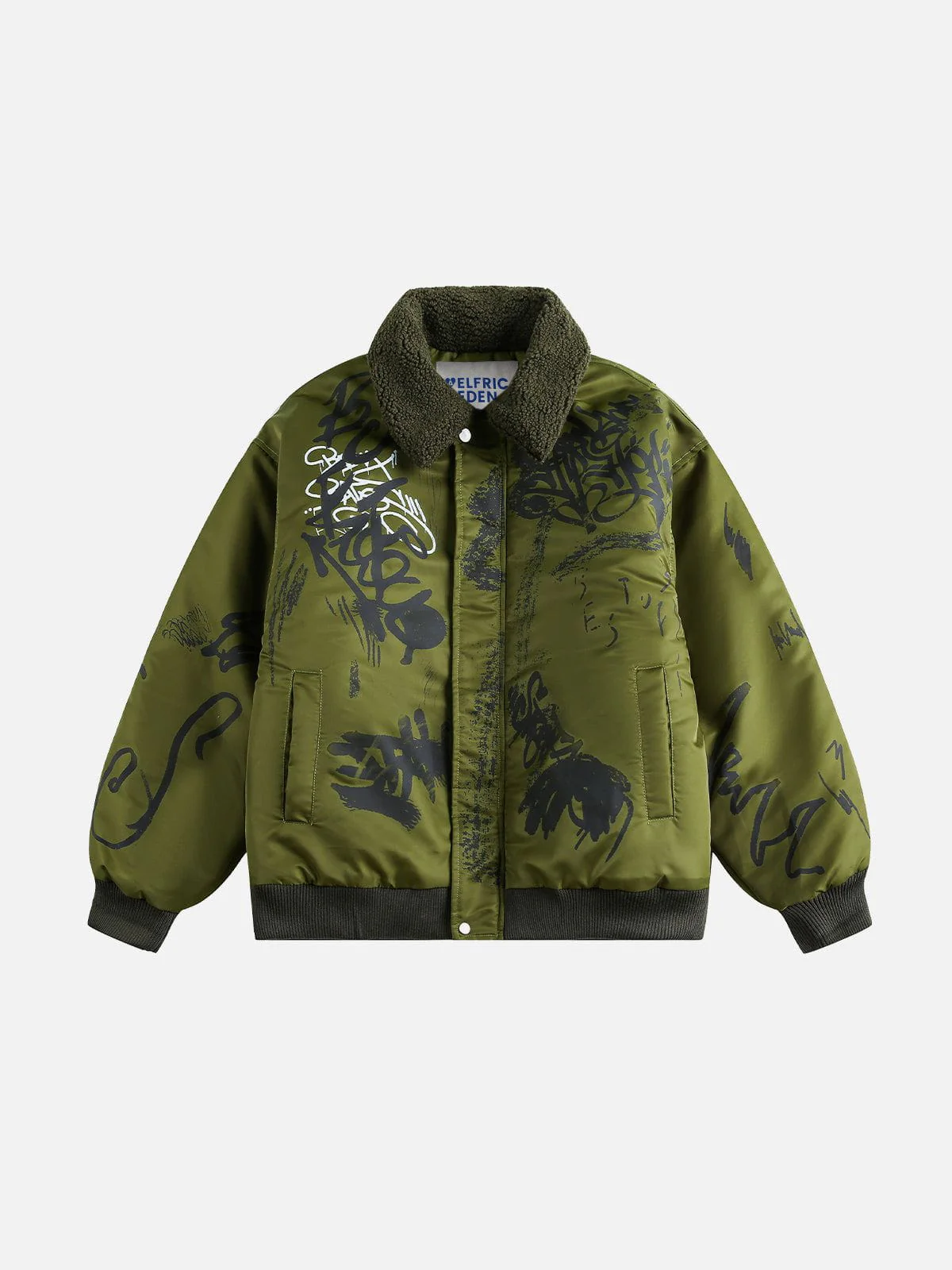 Aelfric Eden Graffiti Sherpa Collar Coat