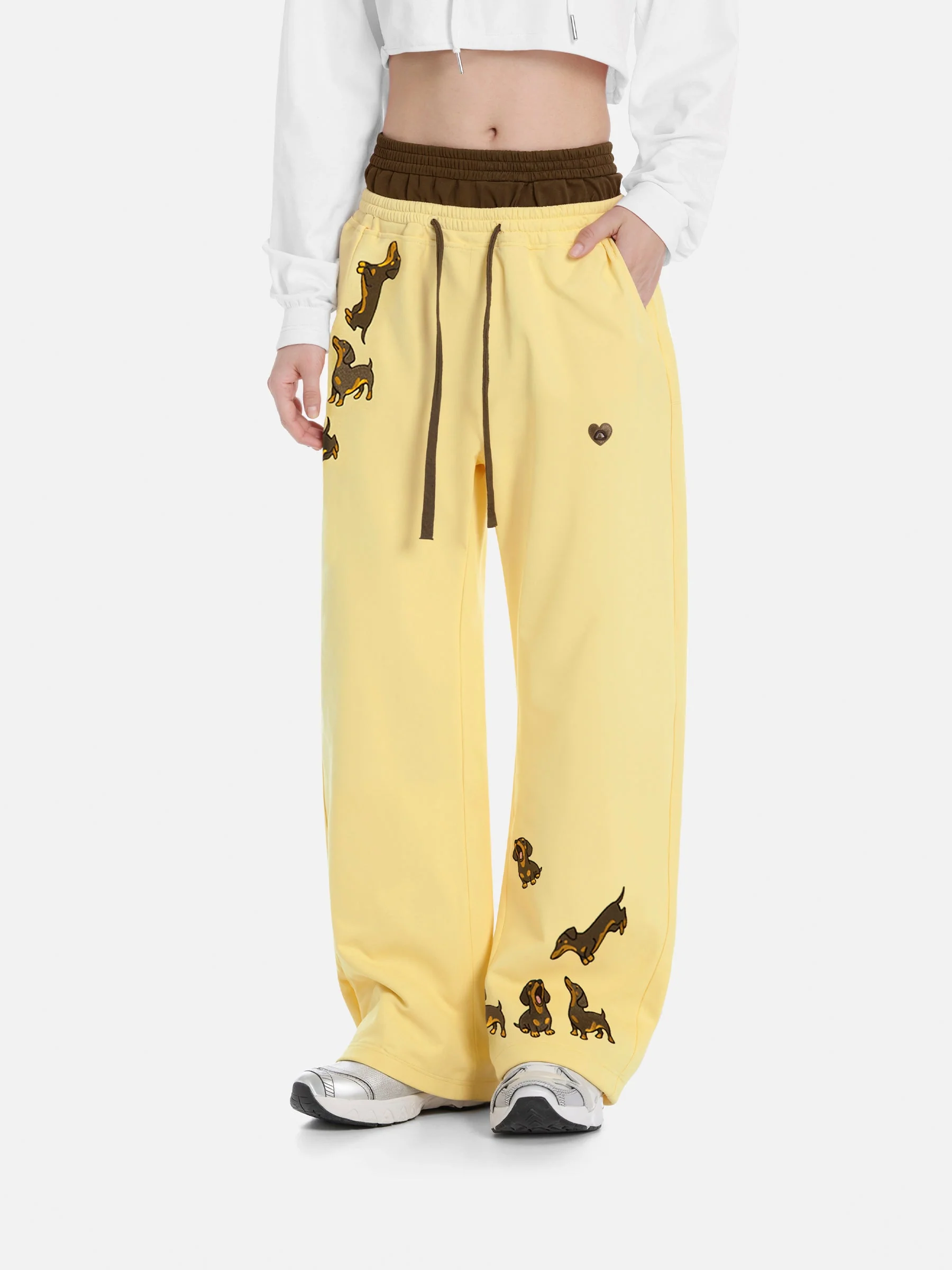 [Pre-Order] Aelfric Eden Dachshund Double Waist Baggy Sweatpants