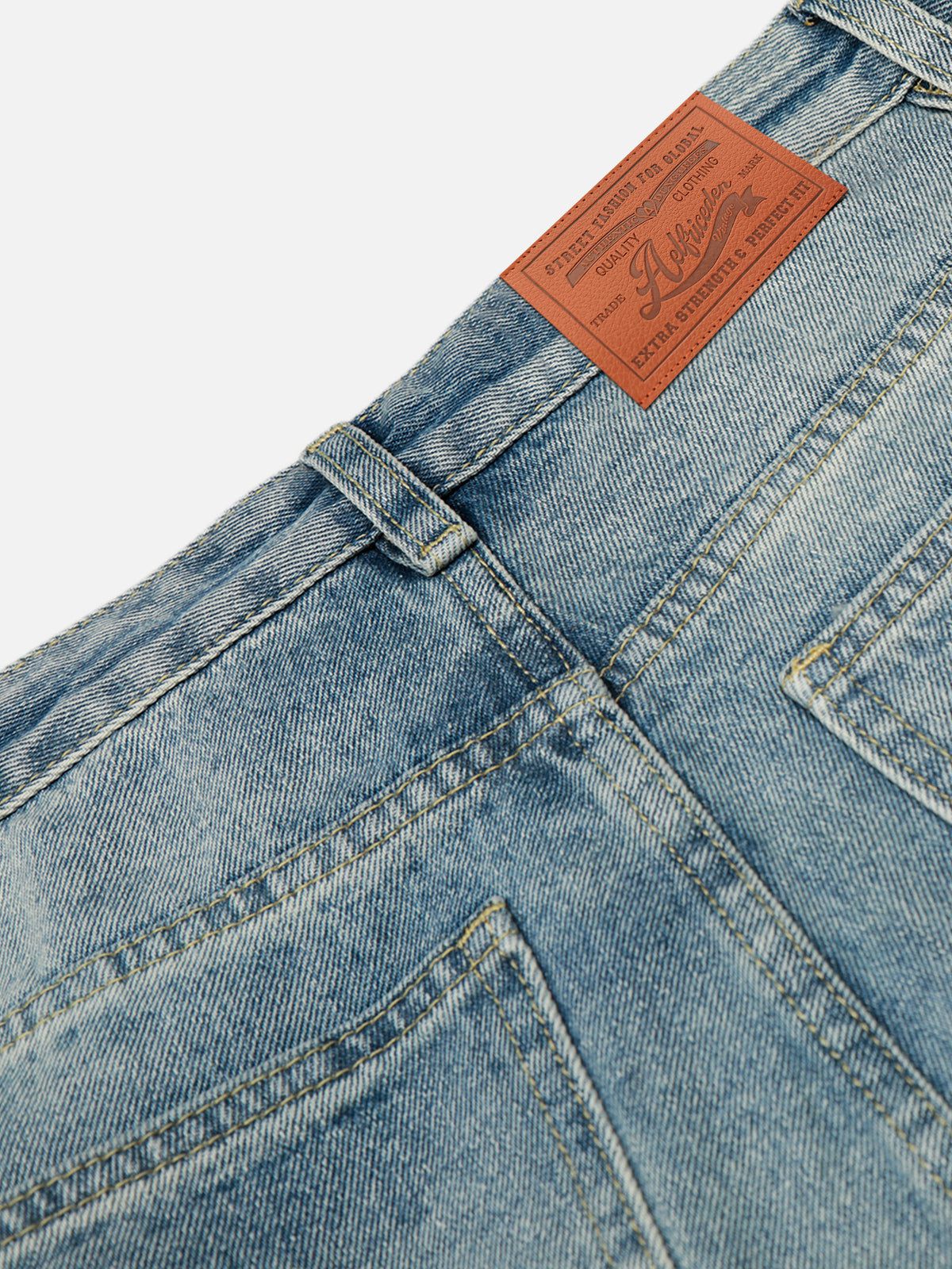 Aelfric Eden Stripe Whiskering Baggy Barrel Jeans