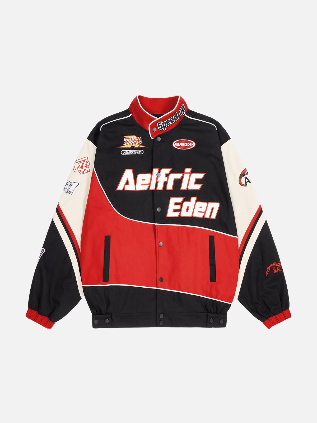 Aelfric Eden 77 Embroidery Colorblock Racing Jacket