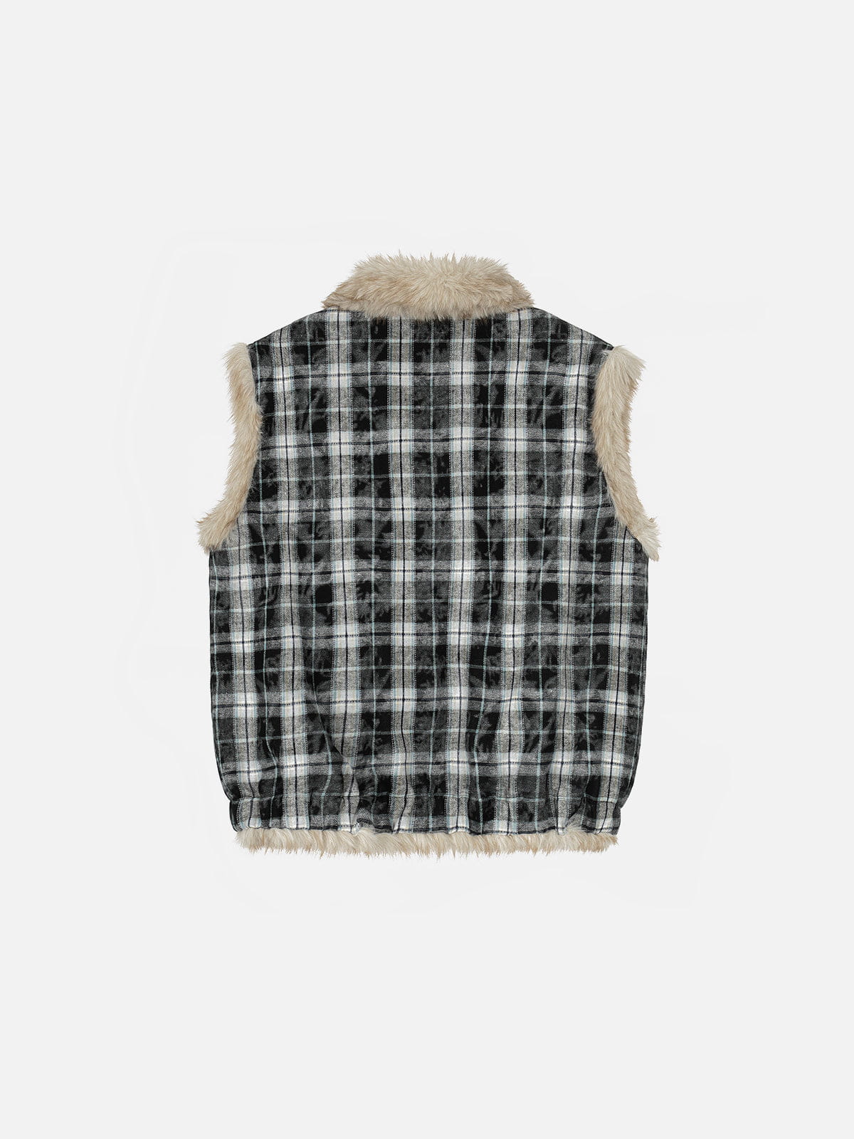 Aelfric Eden Reversible Plaid Faux Fur Vest